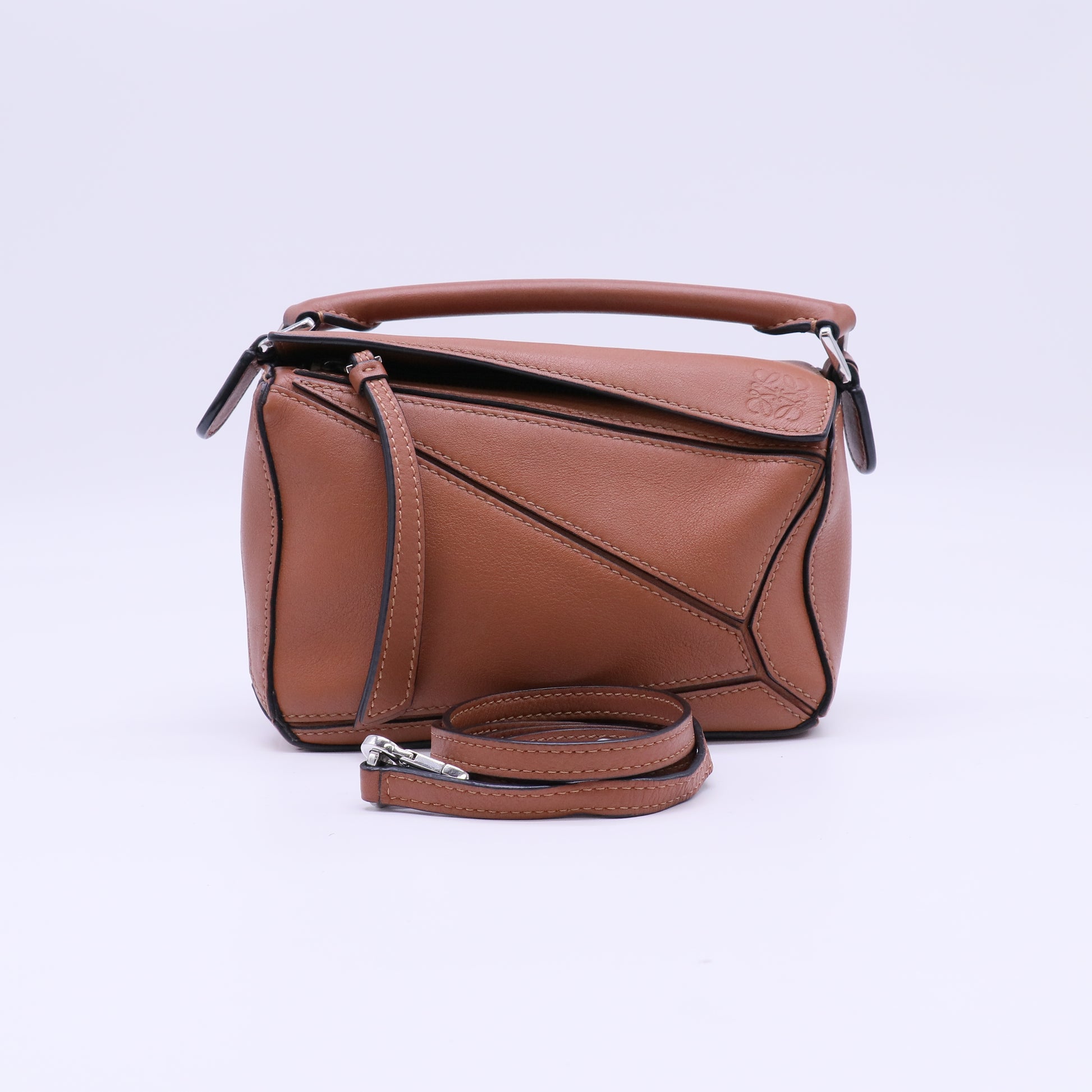 Loewe Calfskin Mini Puzzle Bag Tan twins LDJ4625
