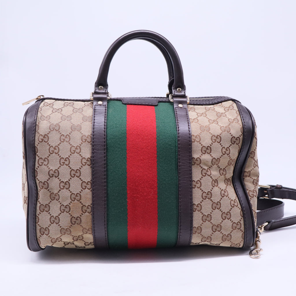 Vintage Web Boston Bag GG Canvas Medium B20325