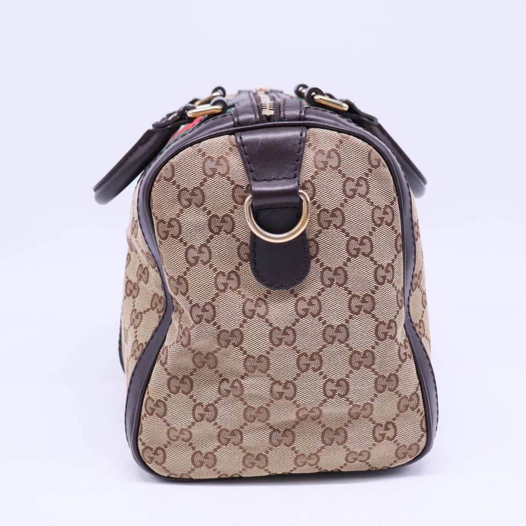 Vintage Web Boston Bag GG Canvas Medium B20325