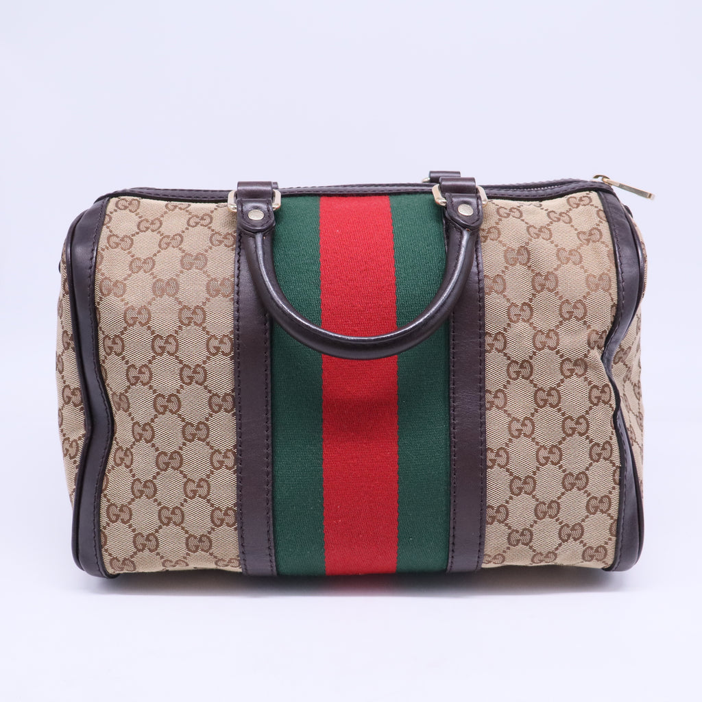 Vintage Web Boston Bag GG Canvas Medium B20325