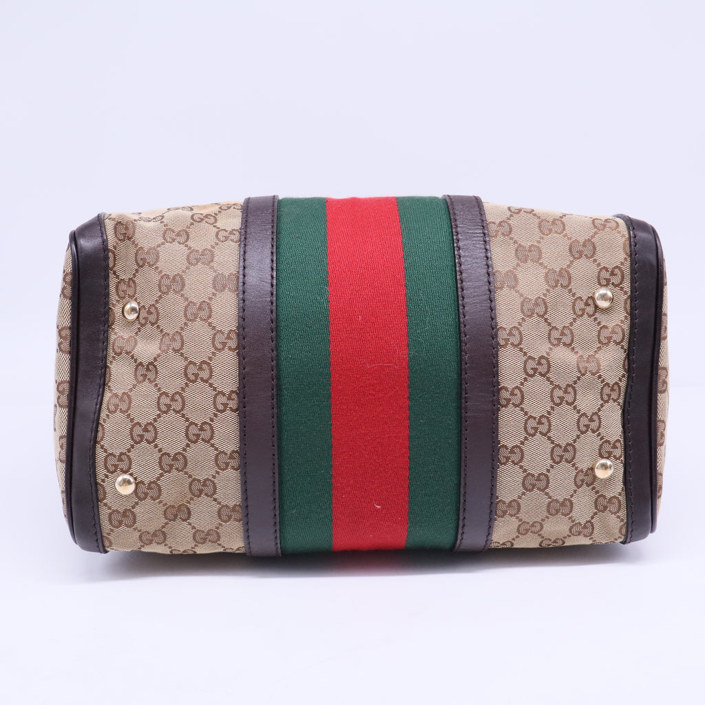 Vintage Web Boston Bag GG Canvas Medium B20325