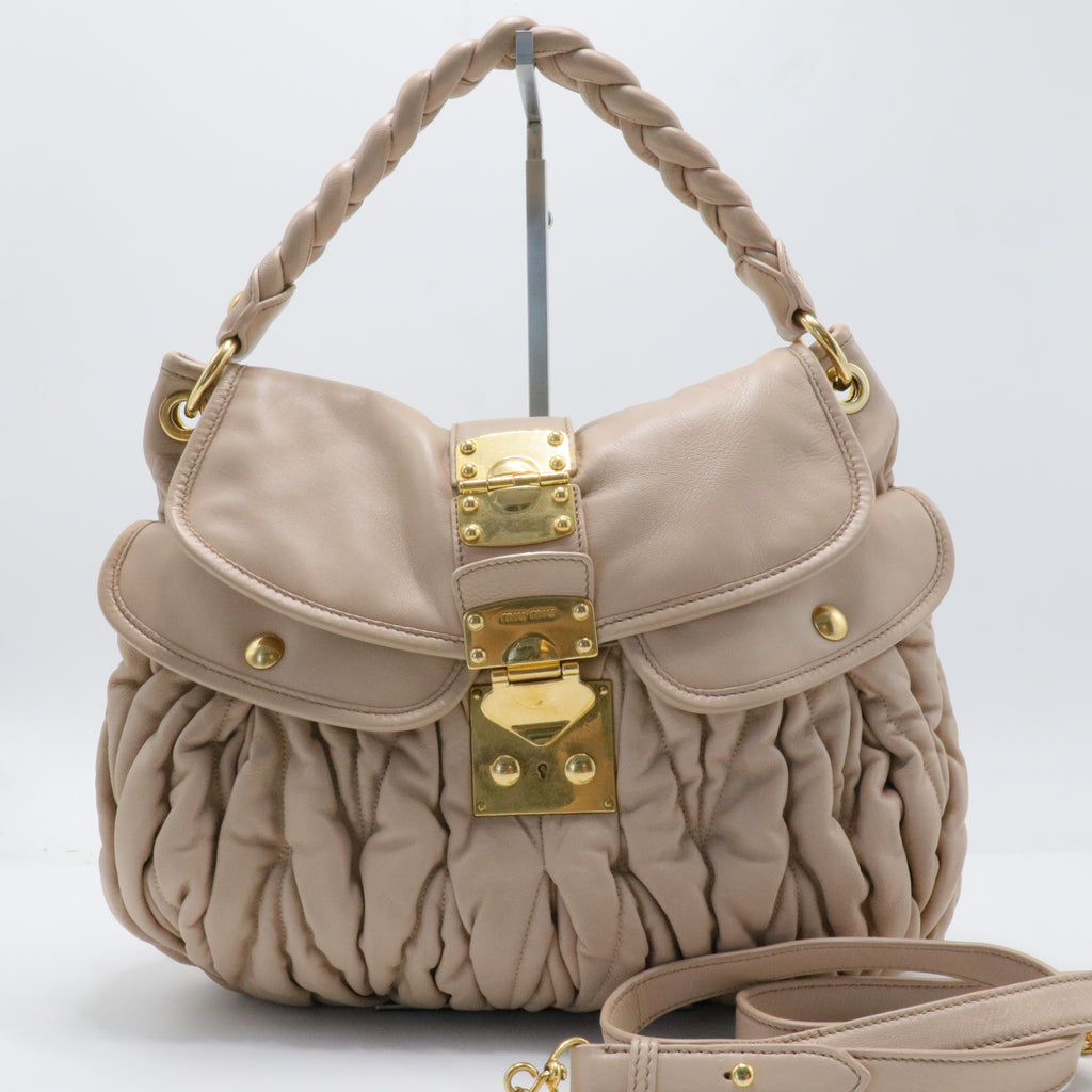 Nappa Matelasse Coffer Hobo Cammeo