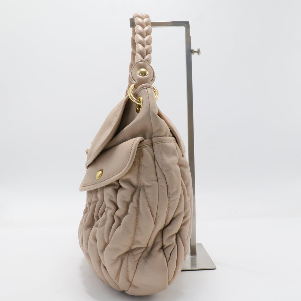Nappa Matelasse Coffer Hobo Cammeo