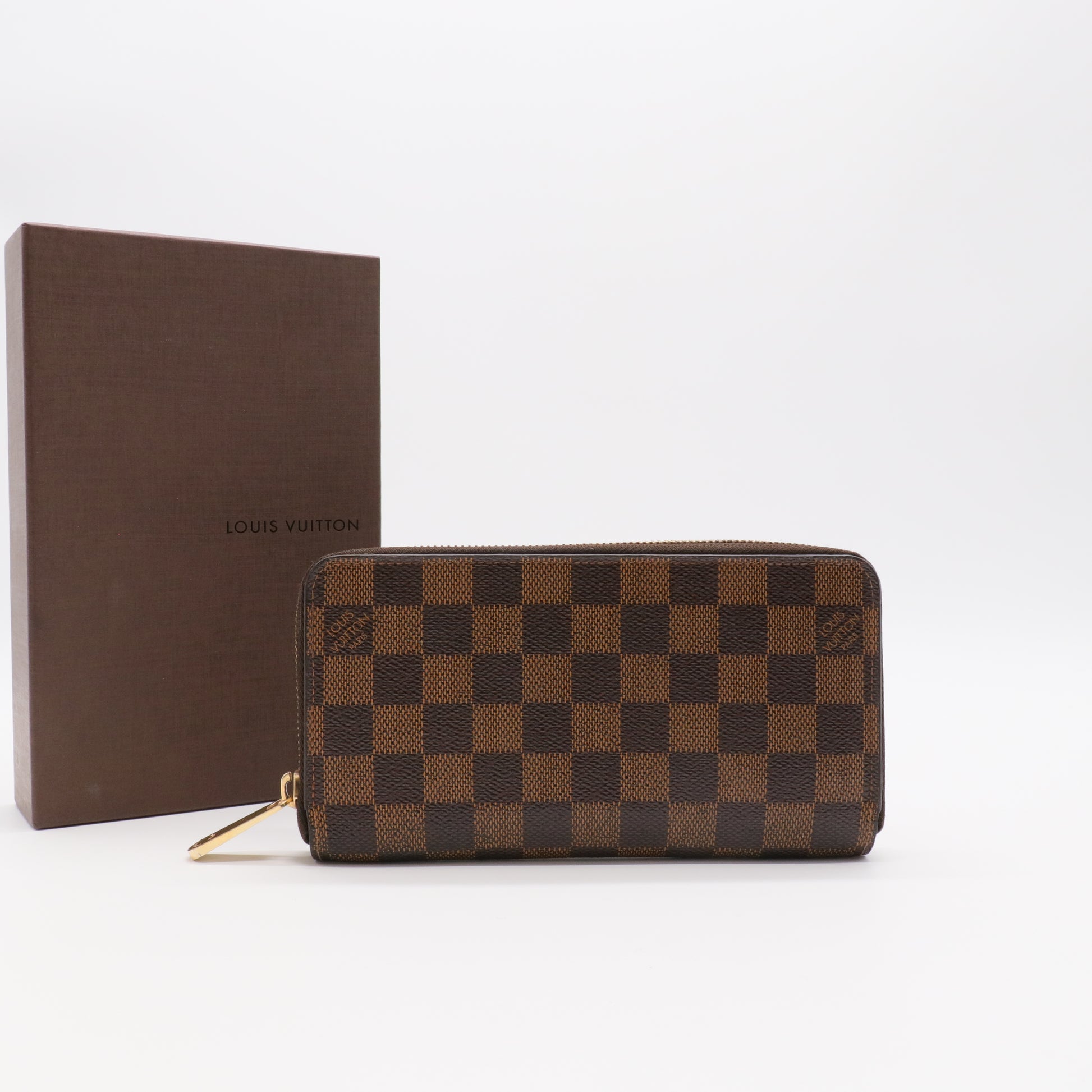Zippy Wallet Damier Long Wallet Brown Bronze twins