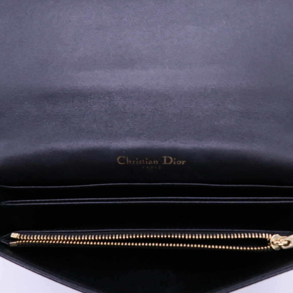 Christian Dior Lambskin Cannage Lady Dior Pouch Black twins LDJ4618