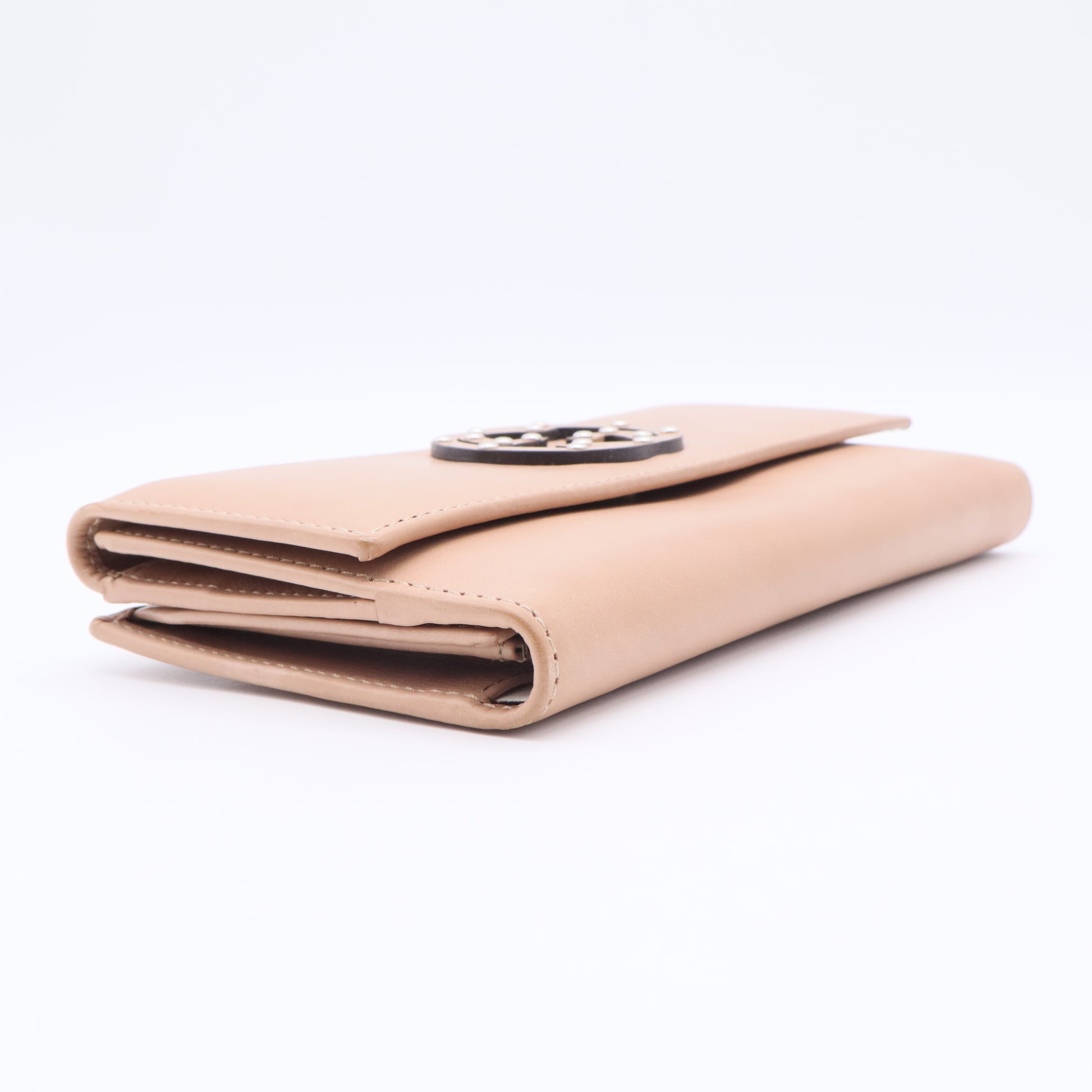 Brown Leather Studded Soho Continental Wallet