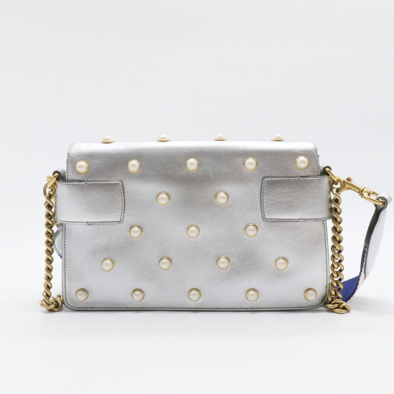 Broadway Pearly Bee Shoulder Bag Embellished Leather Mini