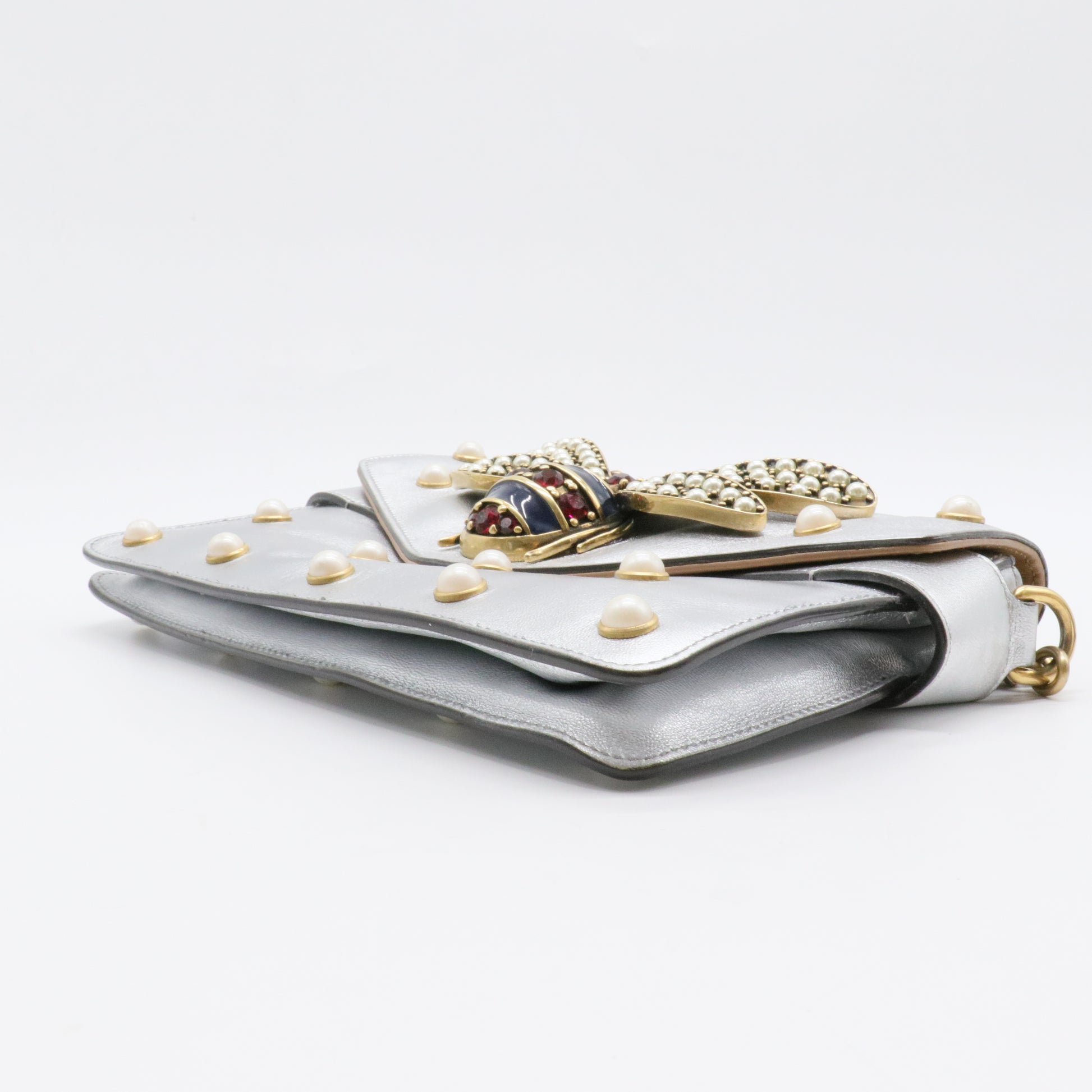 Broadway Pearly Bee Shoulder Bag Embellished Leather Mini