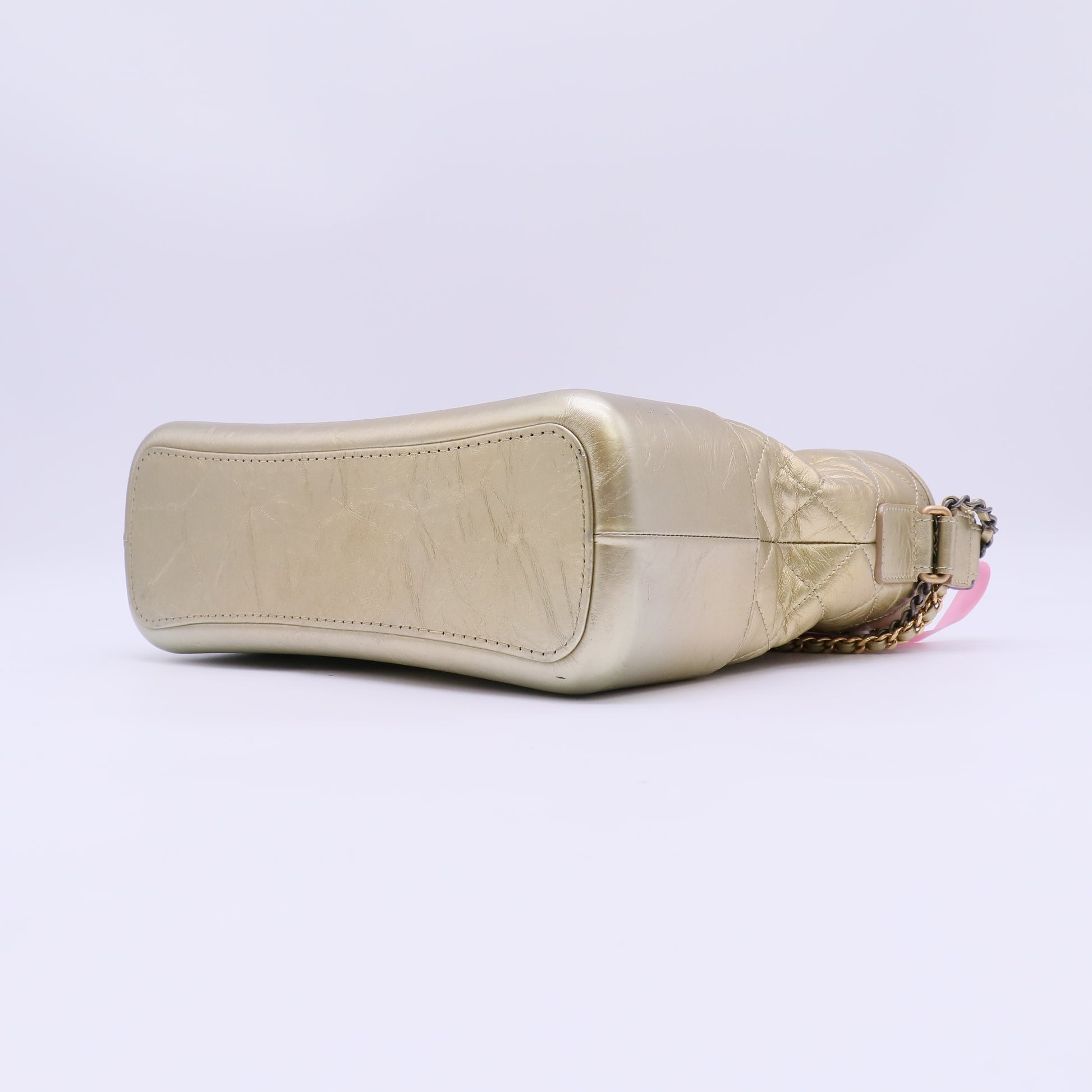 Chanel Metallic Aged Calfskin Quilted Medium Gabrielle Gold Twins LDJ4591