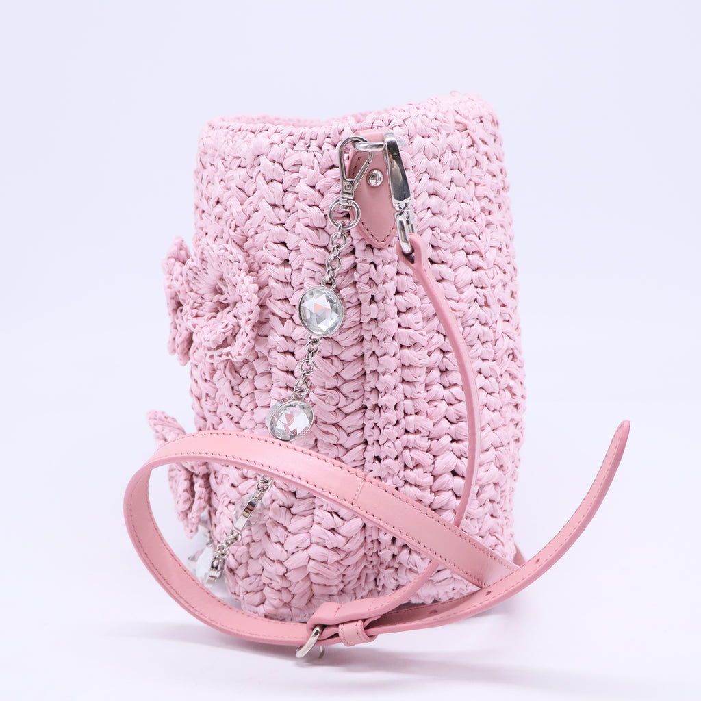 Flower Basket Bag Chain Shoulder Bag Pink