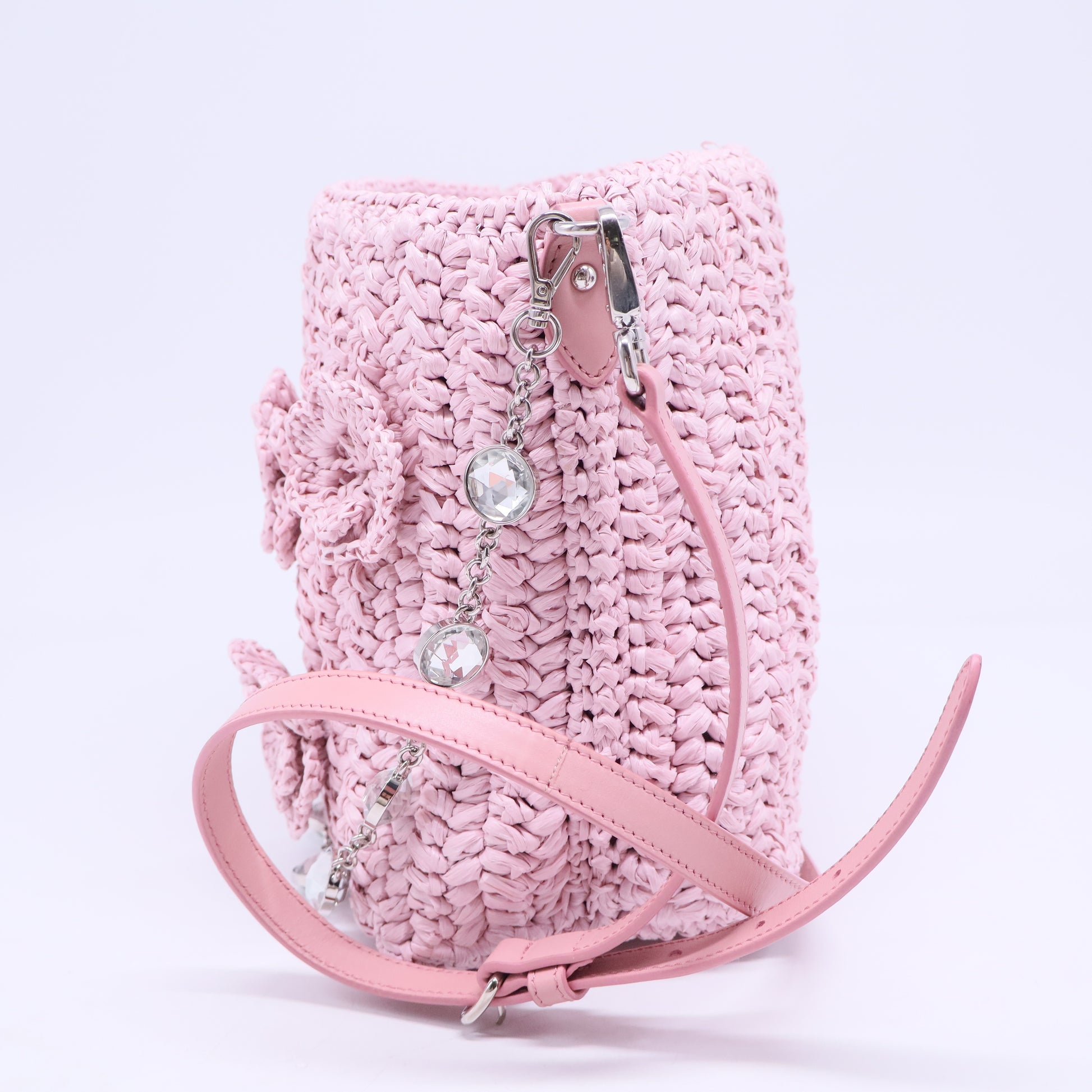 Flower Basket Bag Chain Shoulder Bag Pink