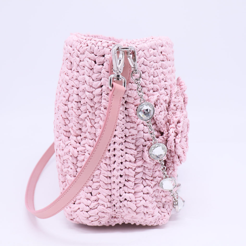 Flower Basket Bag Chain Shoulder Bag Pink