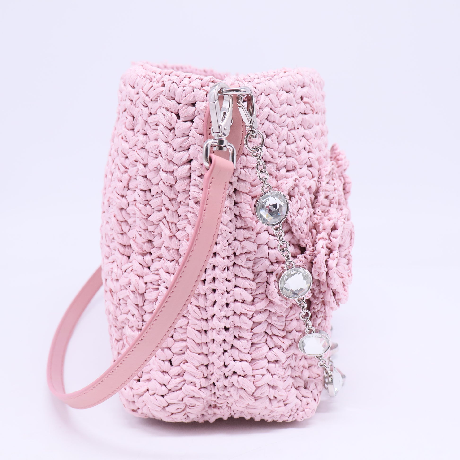 Flower Basket Bag Chain Shoulder Bag Pink