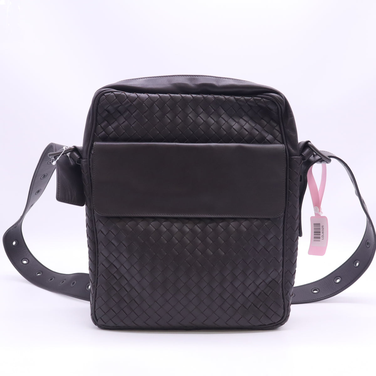 Front Flap Zip Messenger Bag Intrecciato Nappa Medium Twins LDJ6325