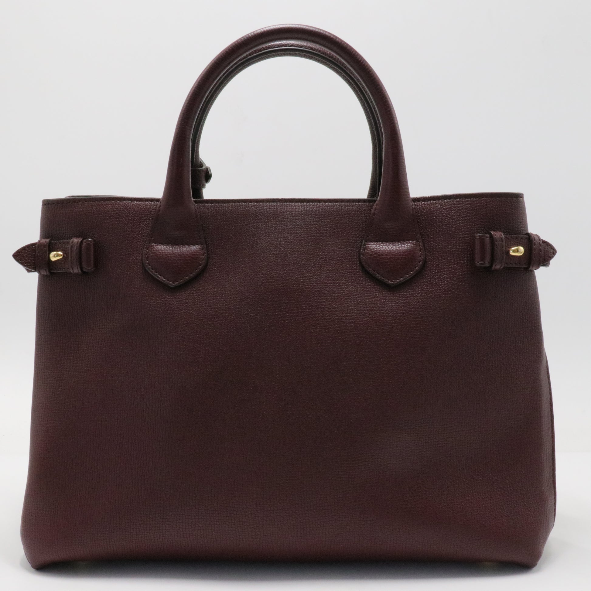 Banner Tote Leather and House Check Canvas Medium