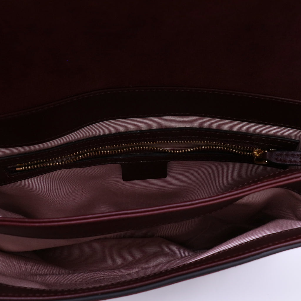 Gucci Burgundy Suede Medium Arli Crossbody Bag twins LDJ4629