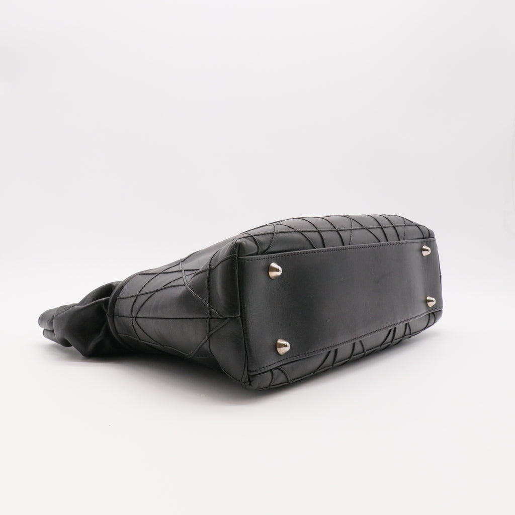 Black Cannage Leather So Dior Tote twins