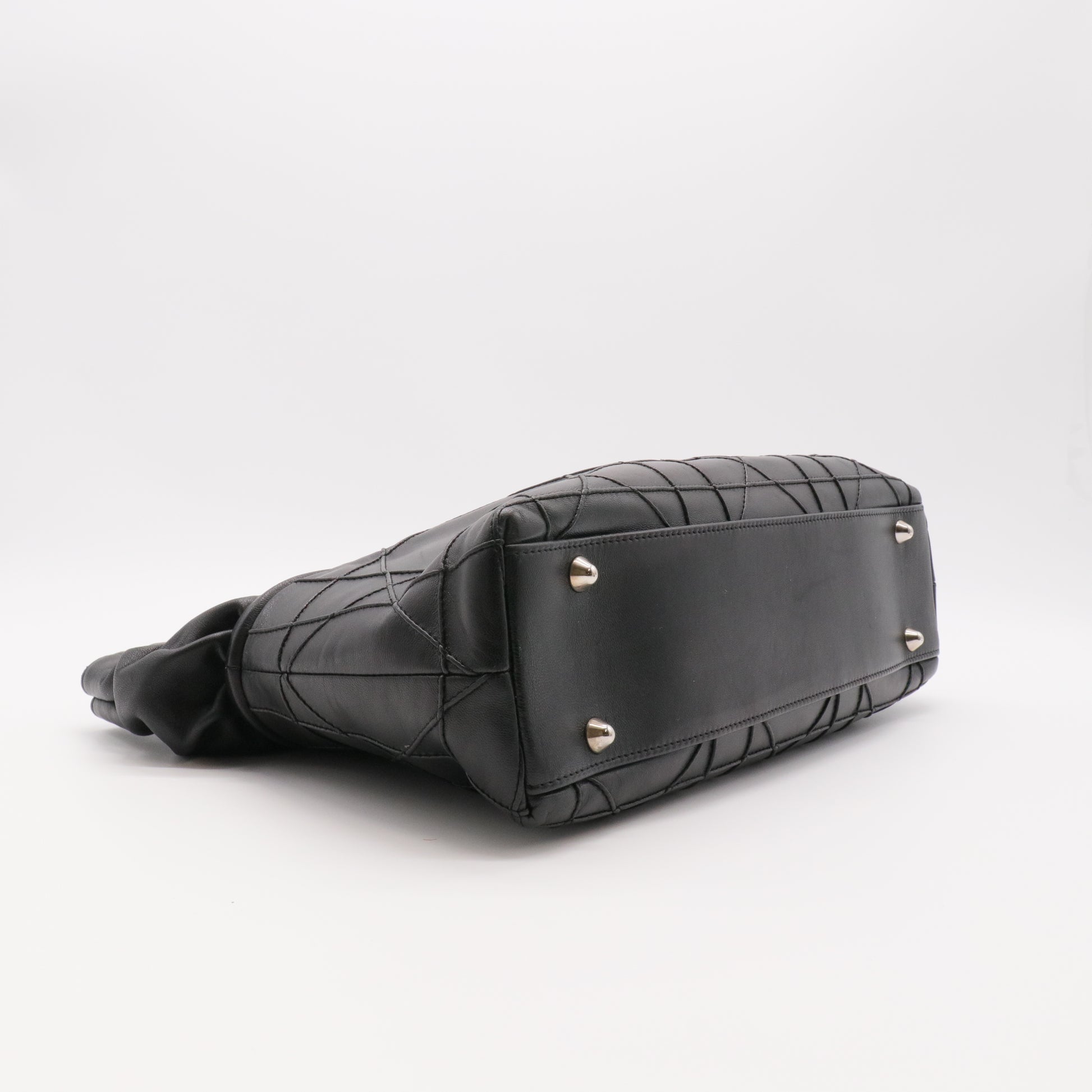 Black Cannage Leather So Dior Tote twins