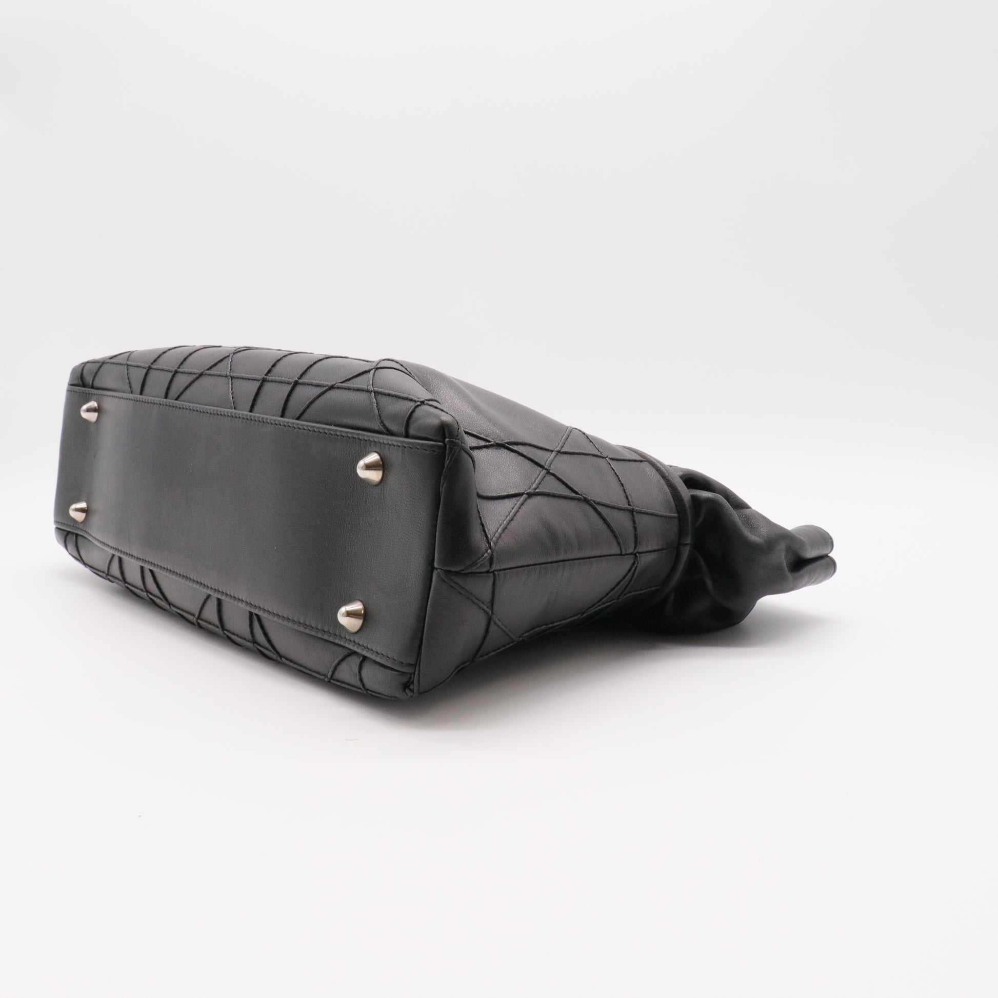 Black Cannage Leather So Dior Tote twins