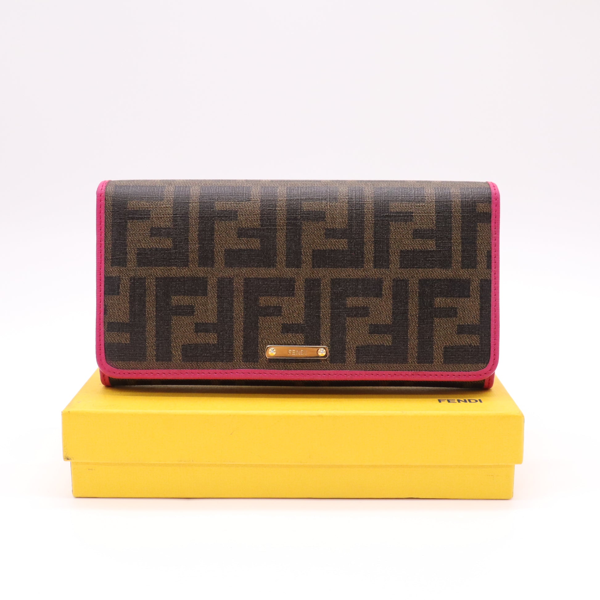 Fendi Zucca Continental Flap Wallet W21916