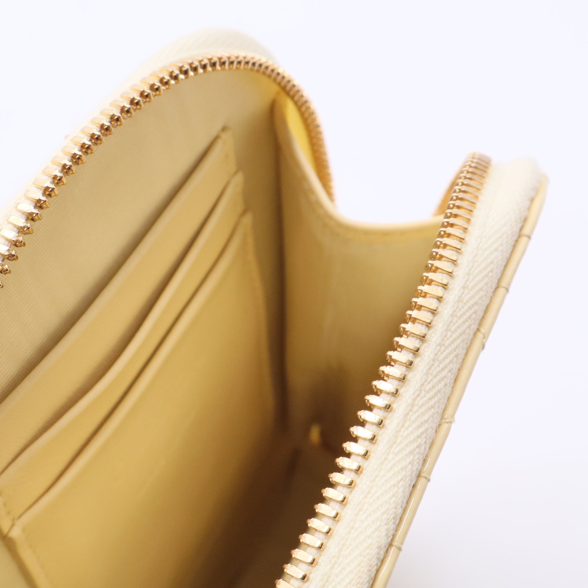 Lambskin Cannage Lady Dior Phone Holder Light Yellow