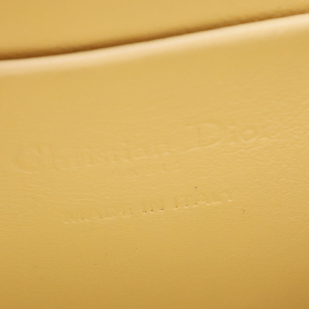 Lambskin Cannage Lady Dior Phone Holder Light Yellow