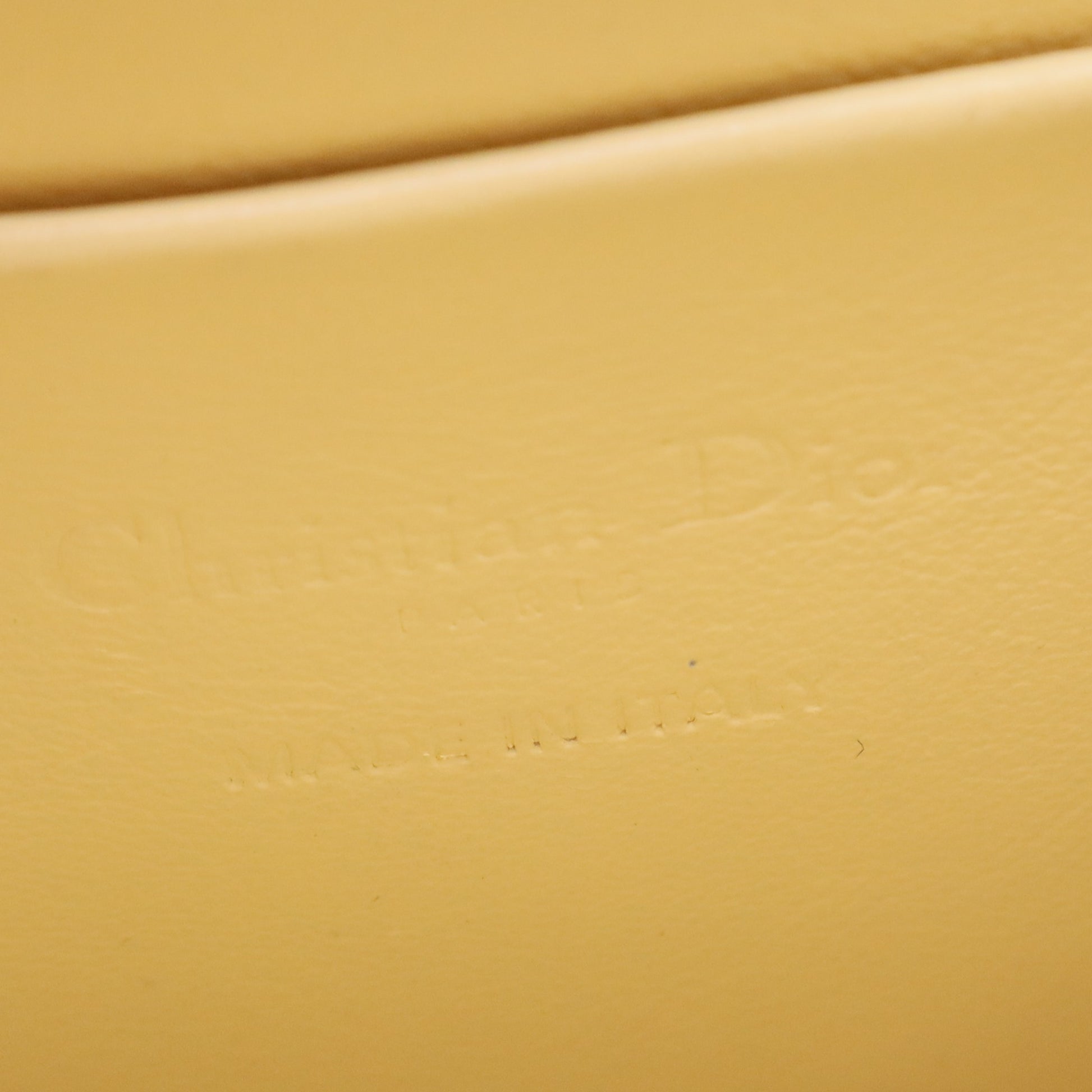 Lambskin Cannage Lady Dior Phone Holder Light Yellow