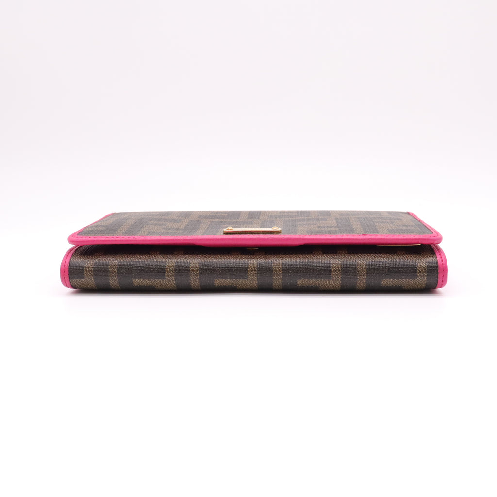 Fendi Zucca Continental Flap Wallet W21916