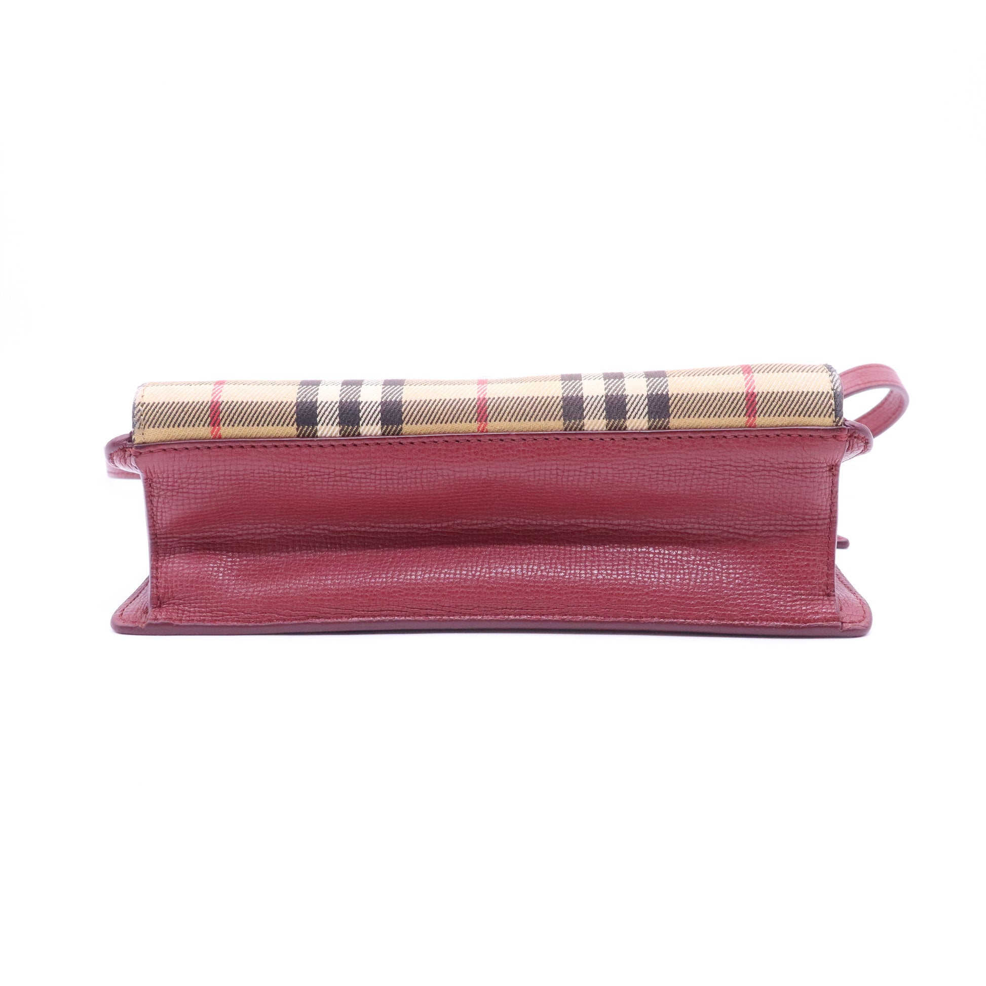 Macken Crossbody Bag Leather and House Check Canvas Small B21549