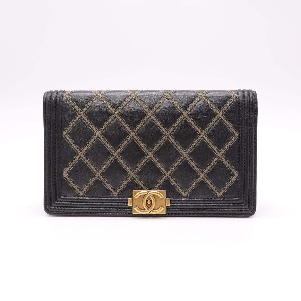 Chanel Boy Chanel Double Stitch Long Flap Wallet W22205