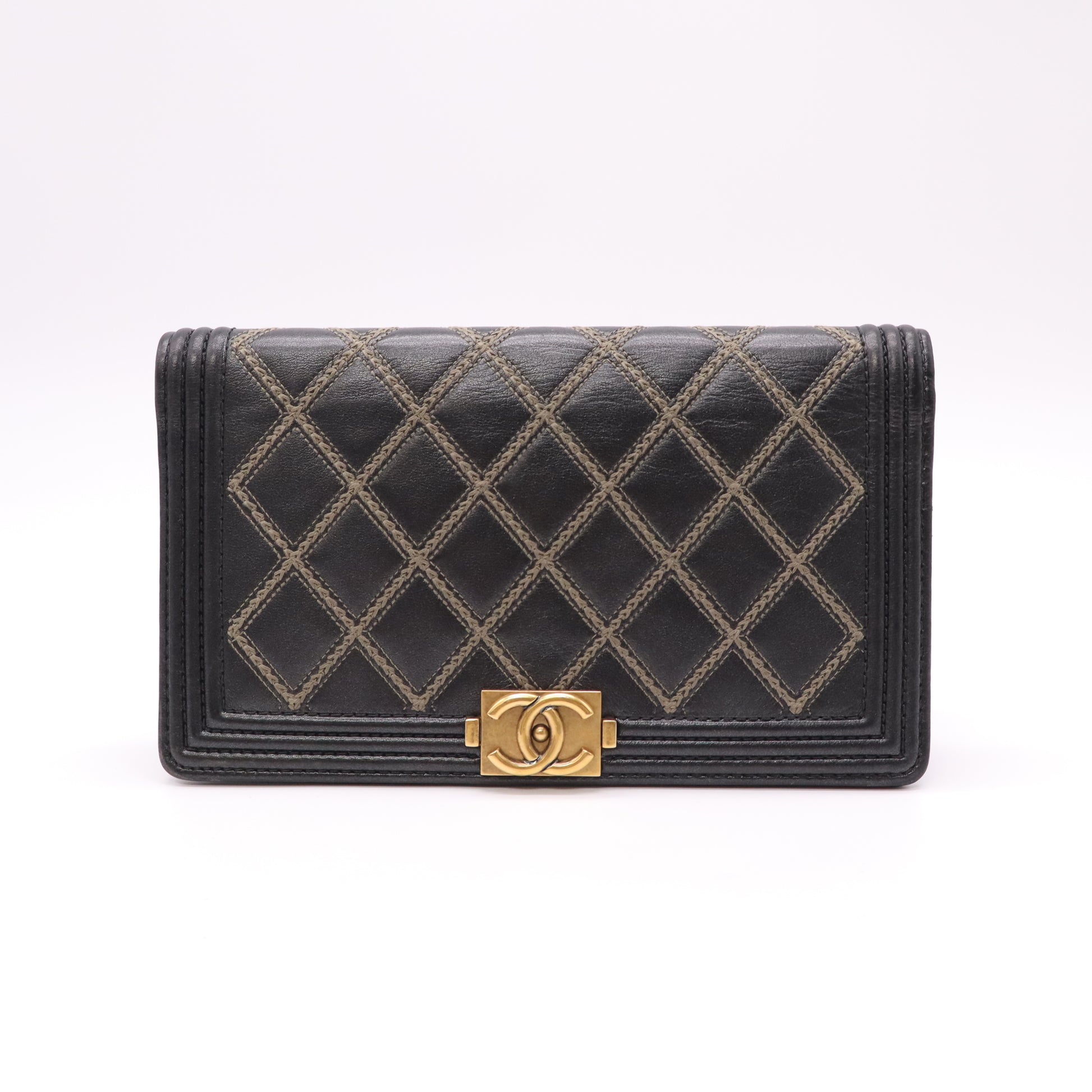 Chanel Boy Chanel Double Stitch Long Flap Wallet W22205