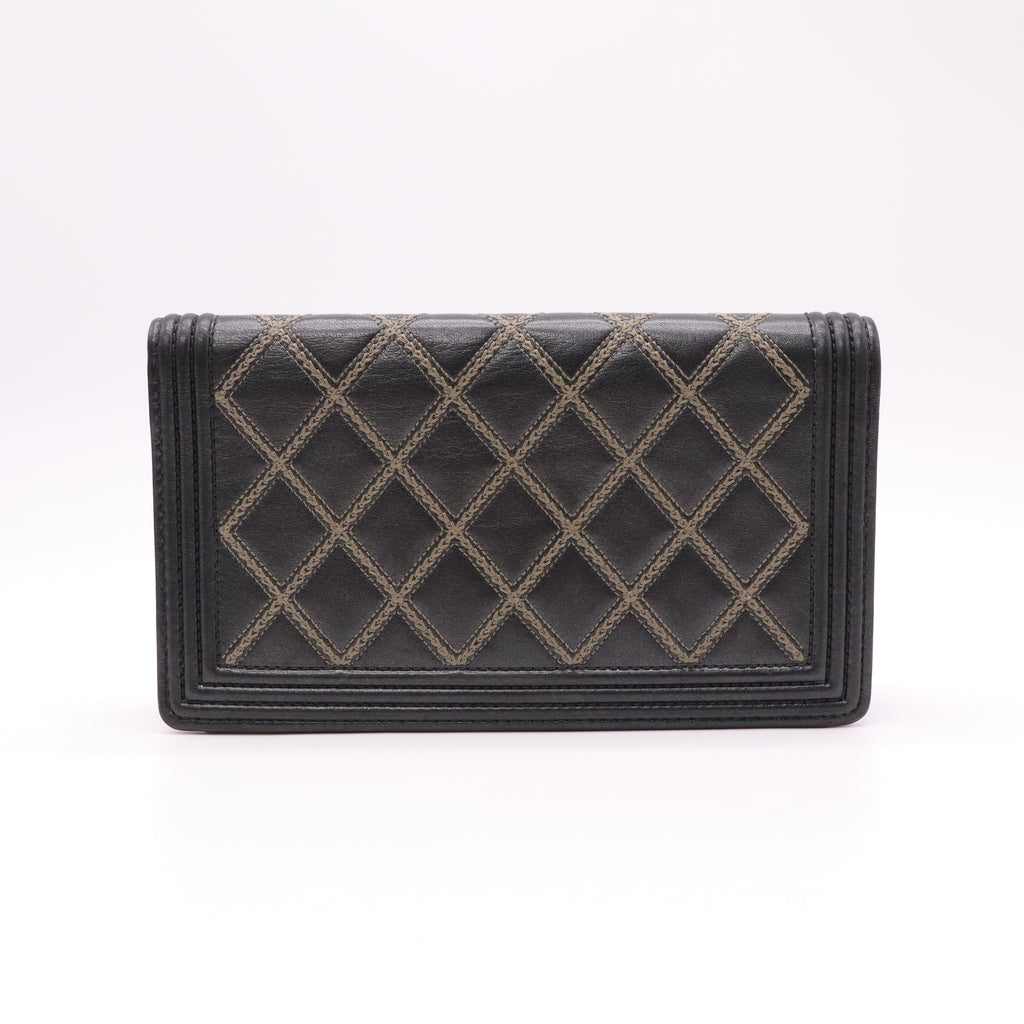 Chanel Boy Chanel Double Stitch Long Flap Wallet W22205