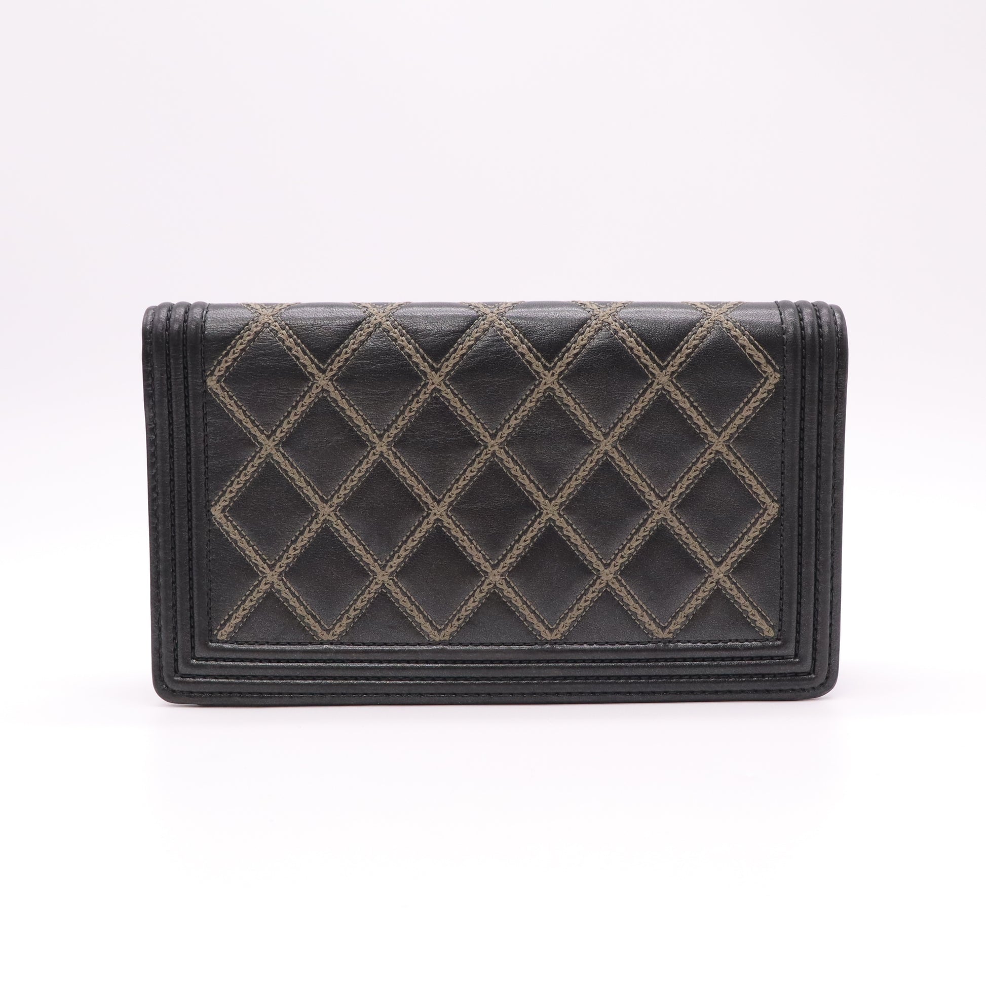 Chanel Boy Chanel Double Stitch Long Flap Wallet W22205