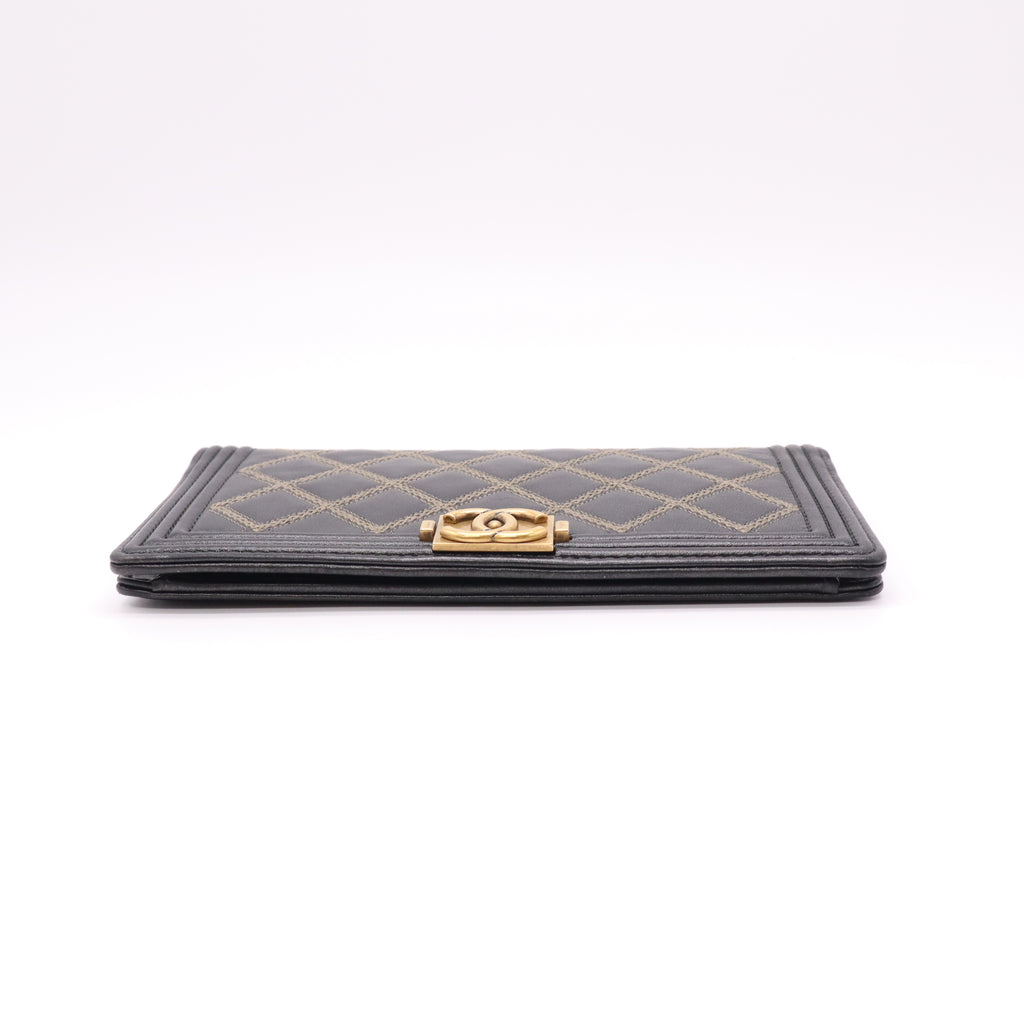 Chanel Boy Chanel Double Stitch Long Flap Wallet W22205