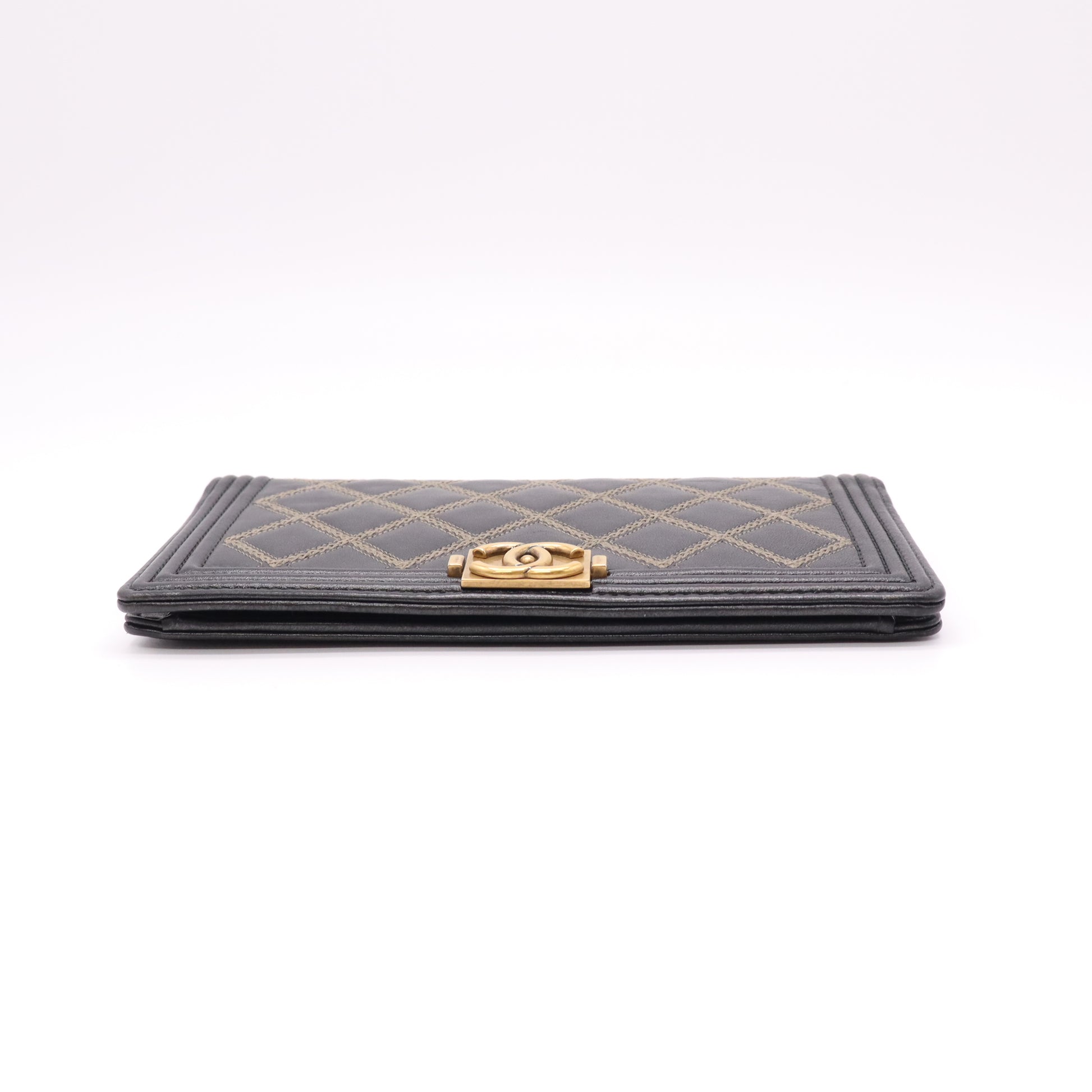 Chanel Boy Chanel Double Stitch Long Flap Wallet W22205