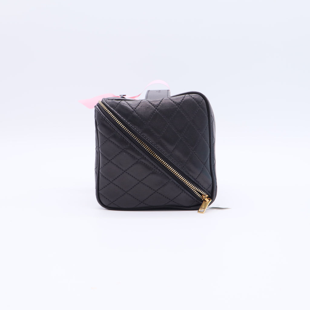 Saint Laurent Gaby Zip Around Vanity Case Quilted Leather Twins