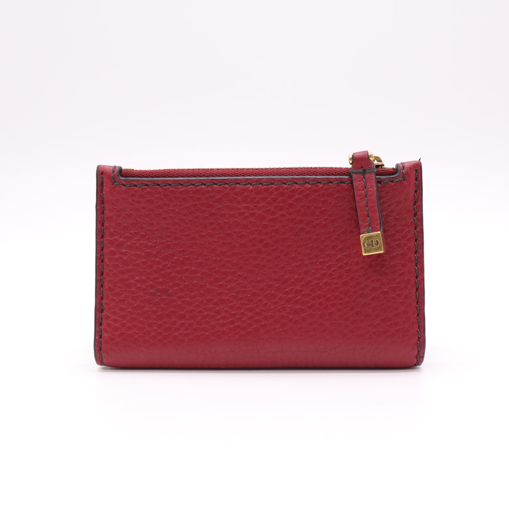 Christian Dior D-Bee Grained Calfskin Zipper Card Holder Wallet W22128