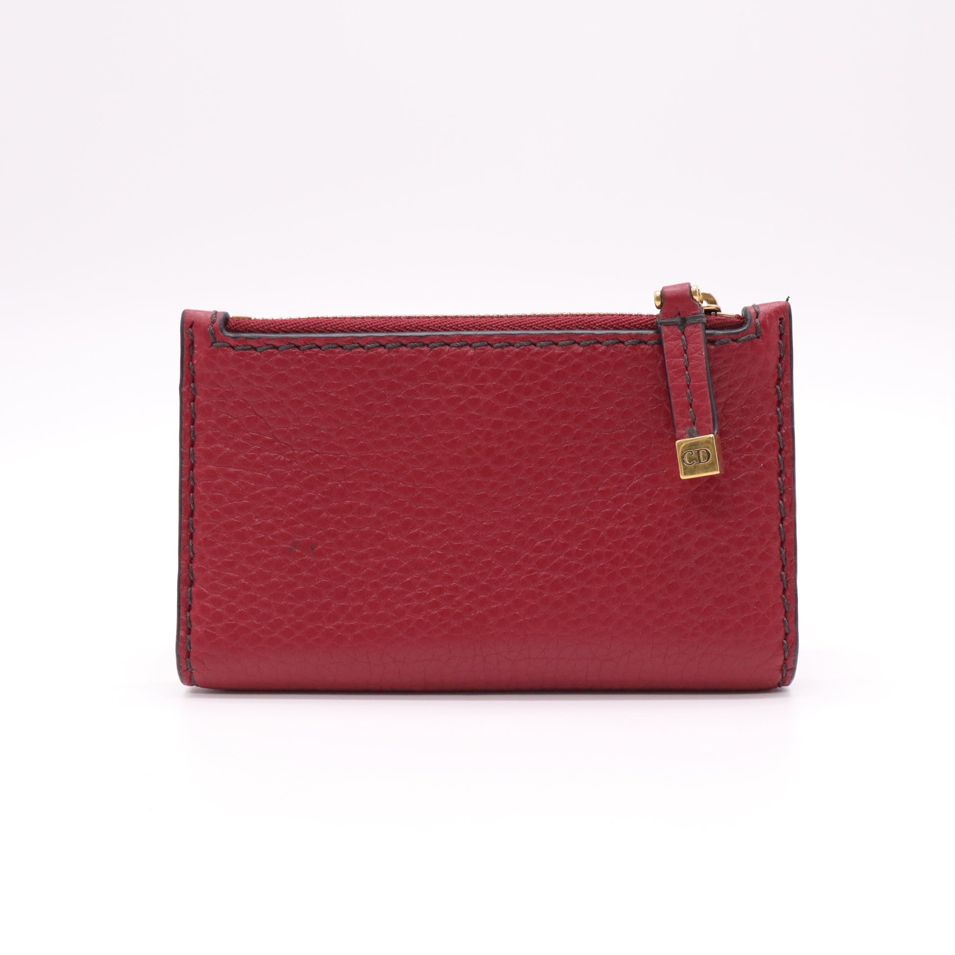 Christian Dior D-Bee Grained Calfskin Zipper Card Holder Wallet W22128