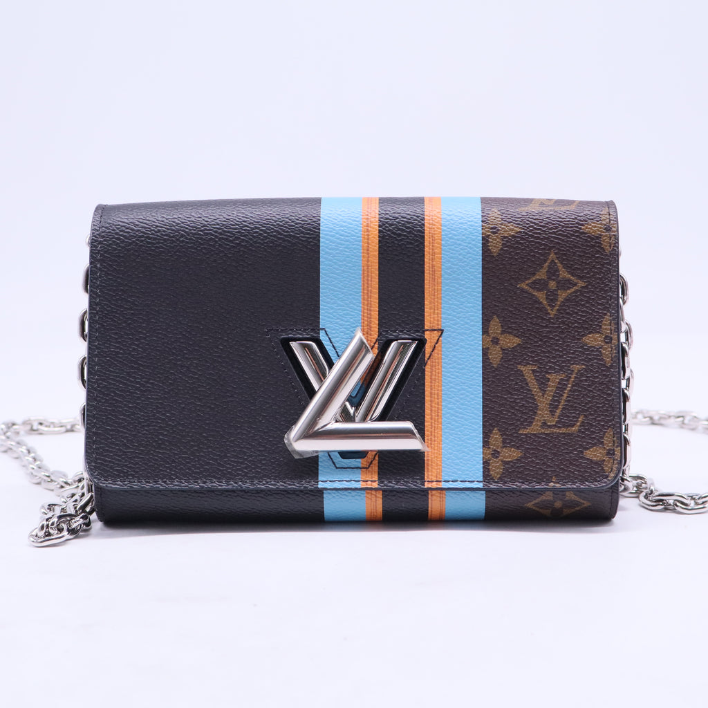Monogram Canvas Striped Twist Wallet on Chain Bag B20641