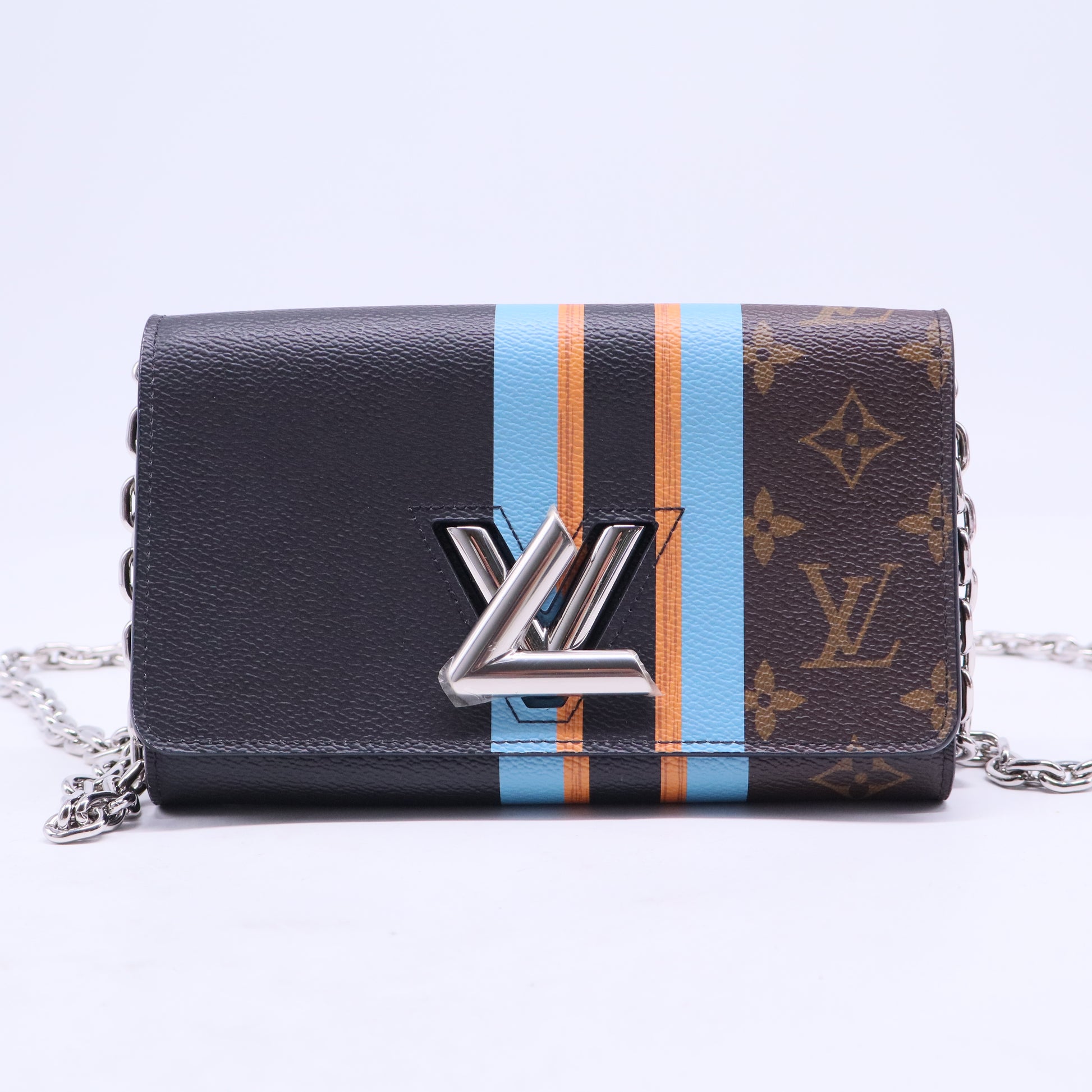 Monogram Canvas Striped Twist Wallet on Chain Bag B20641