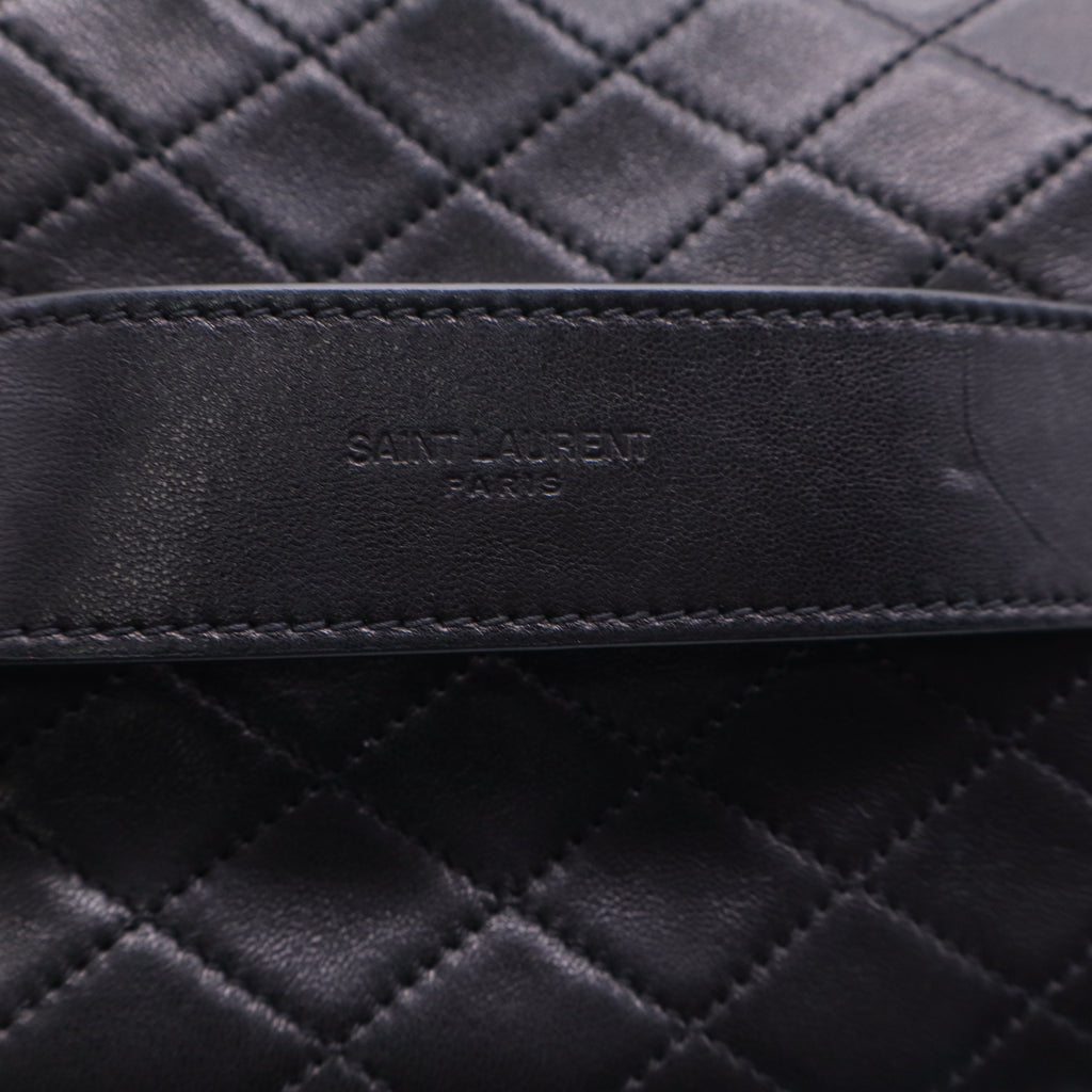 Saint Laurent Gaby Zip Around Vanity Case Quilted Leather Twins