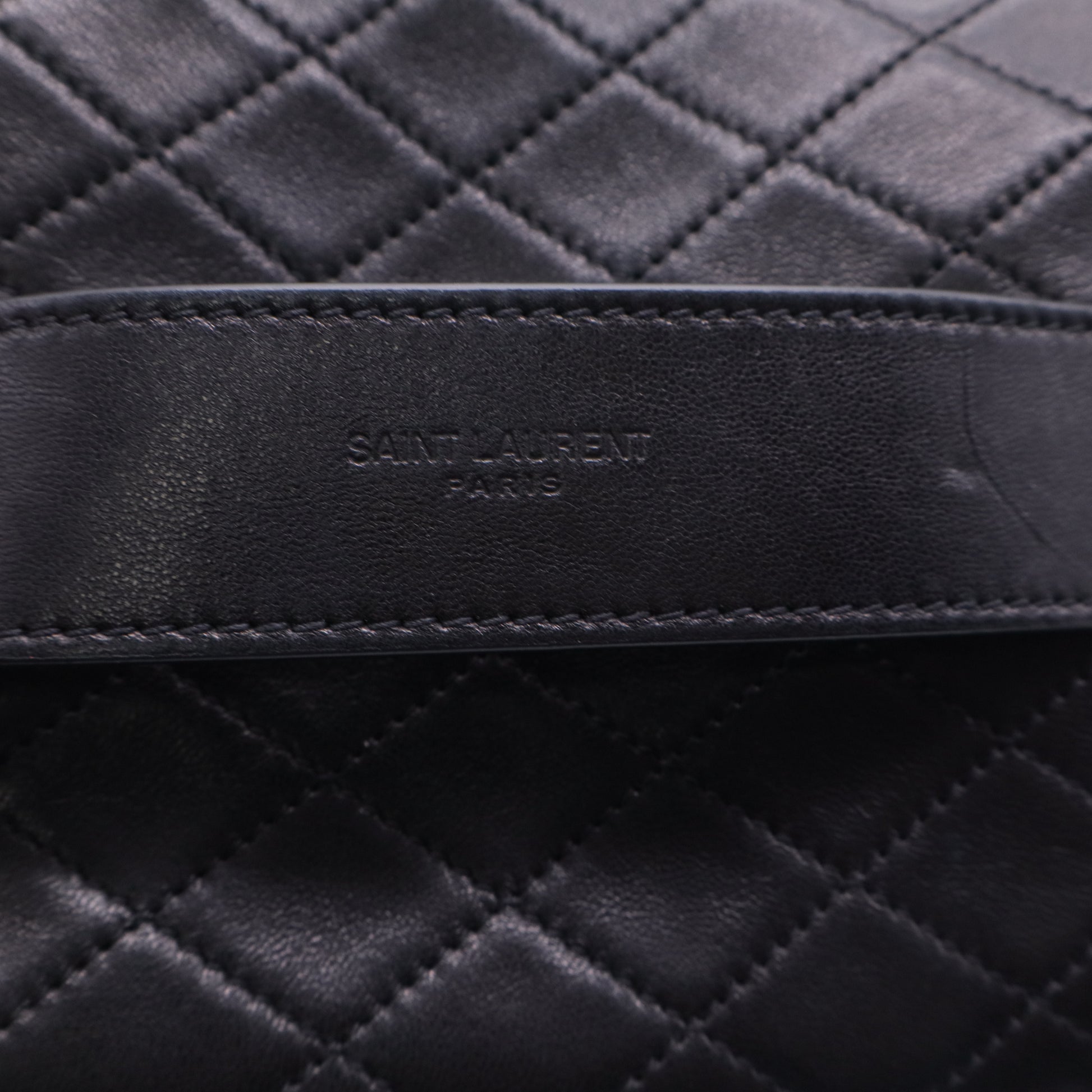 Saint Laurent Gaby Zip Around Vanity Case Quilted Leather Twins