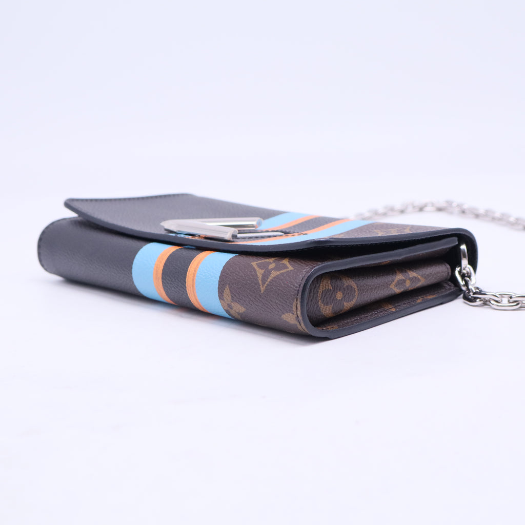 Monogram Canvas Striped Twist Wallet on Chain Bag B20641