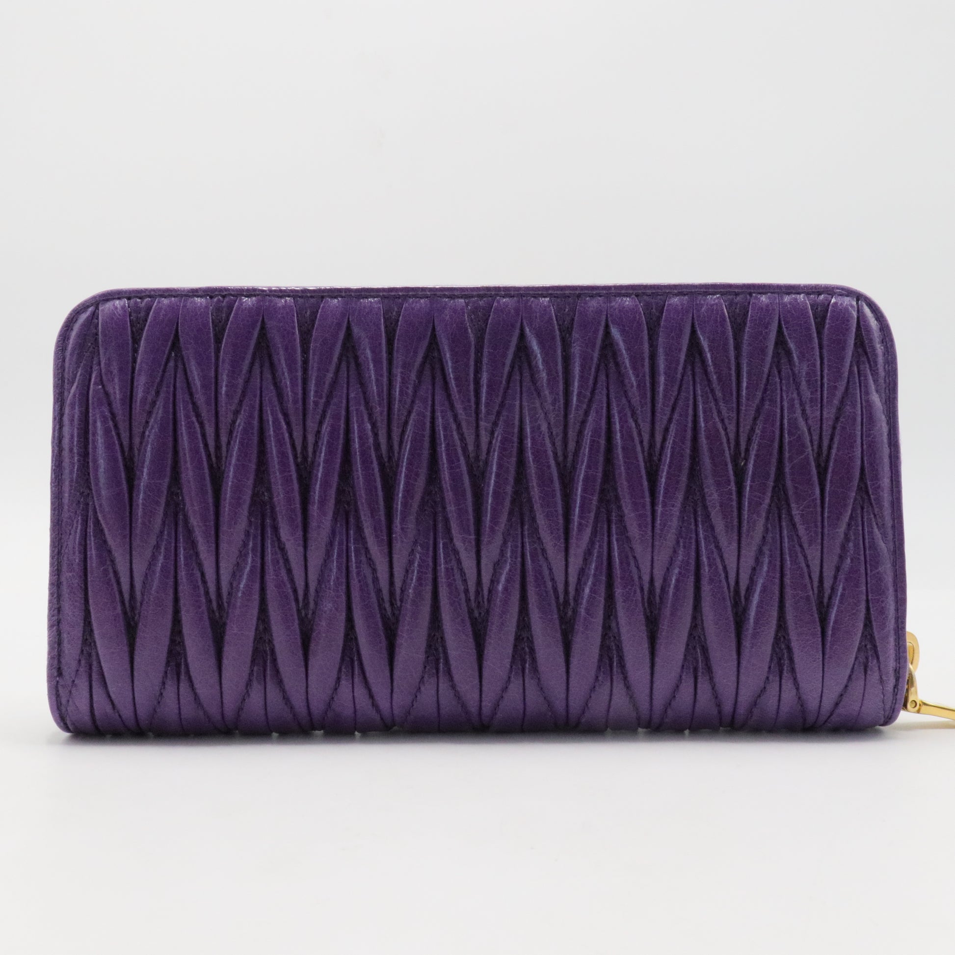 Miu Miu Long Wallet in Purple Leather