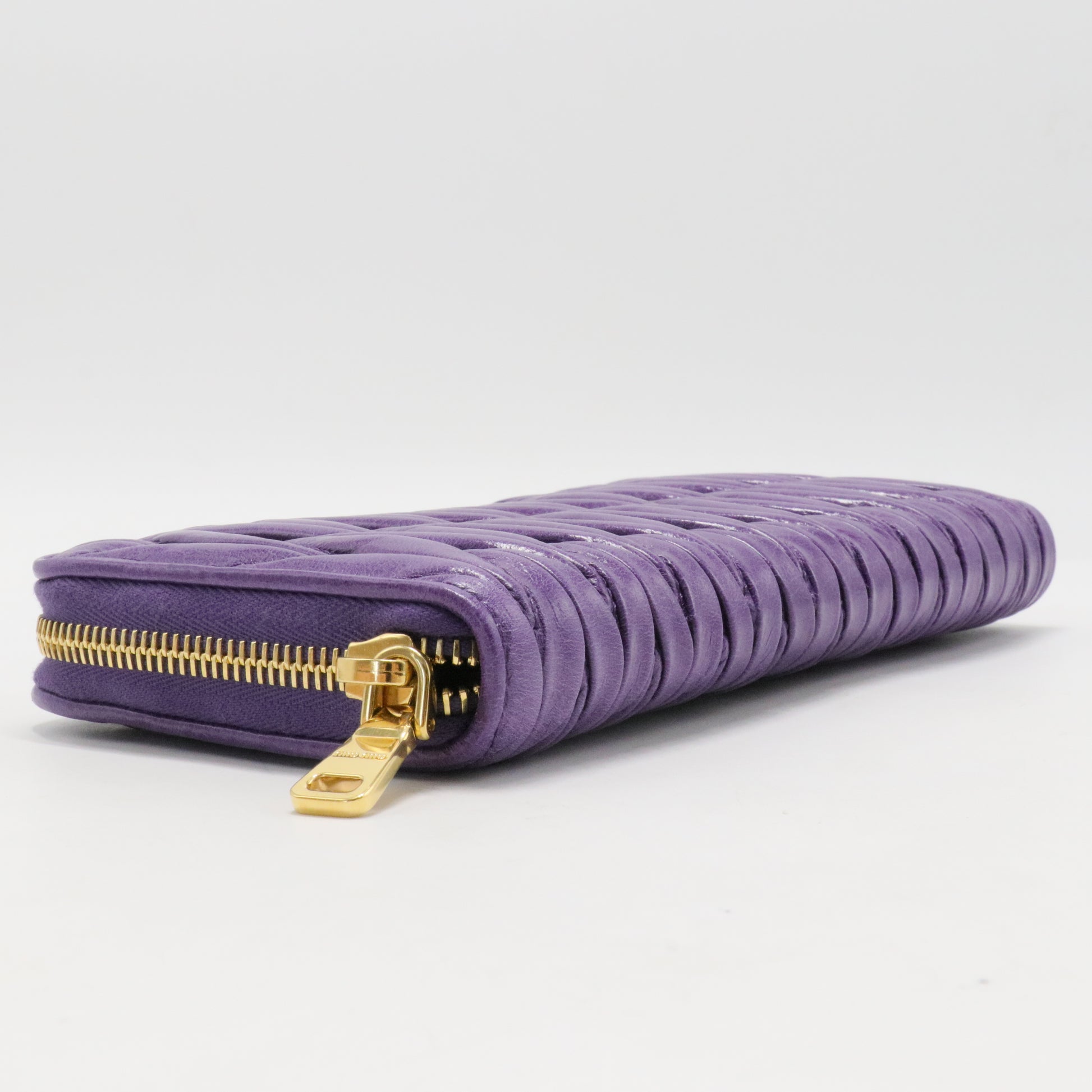 Miu Miu Long Wallet in Purple Leather