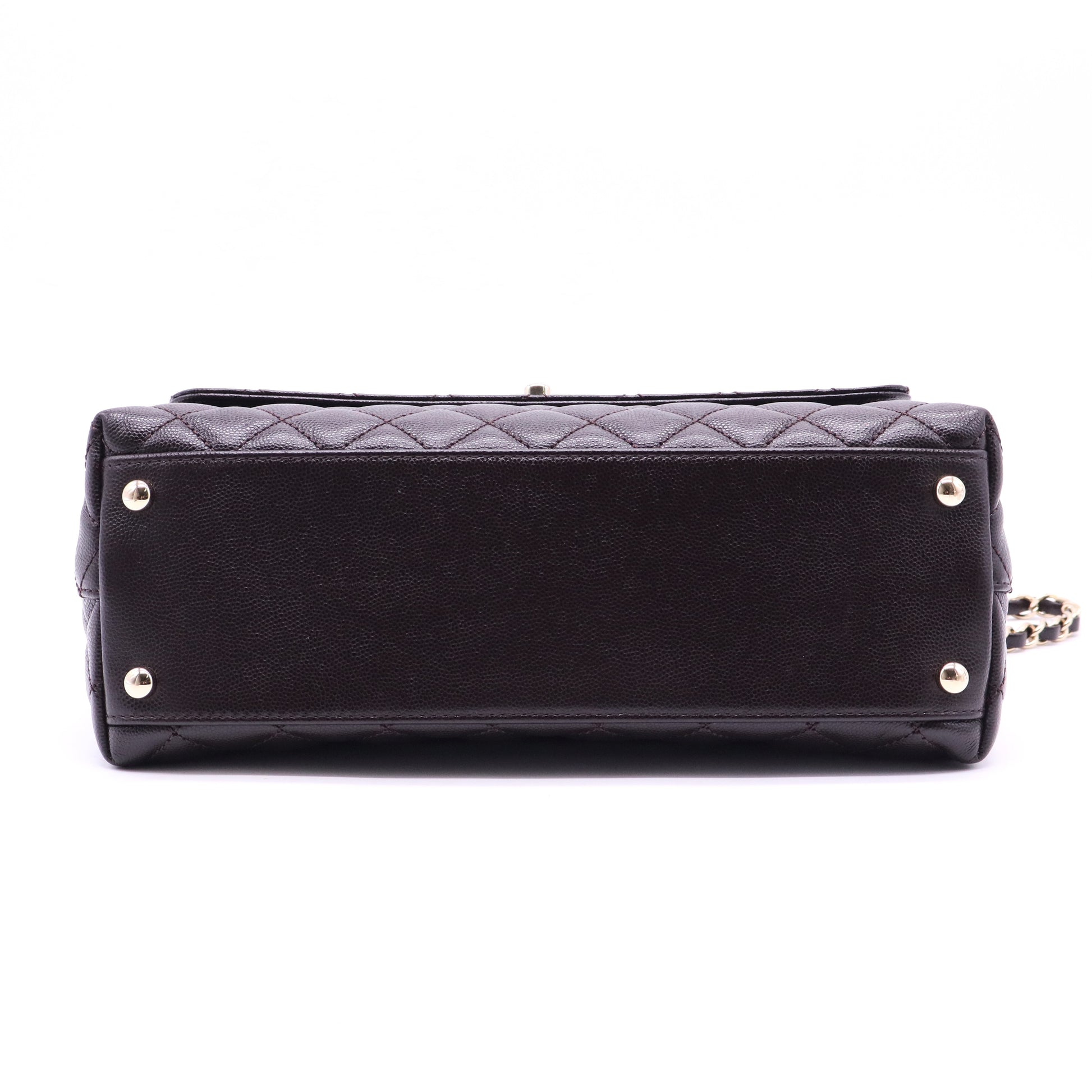 Coco Top Handle Bag Quilted Caviar Small