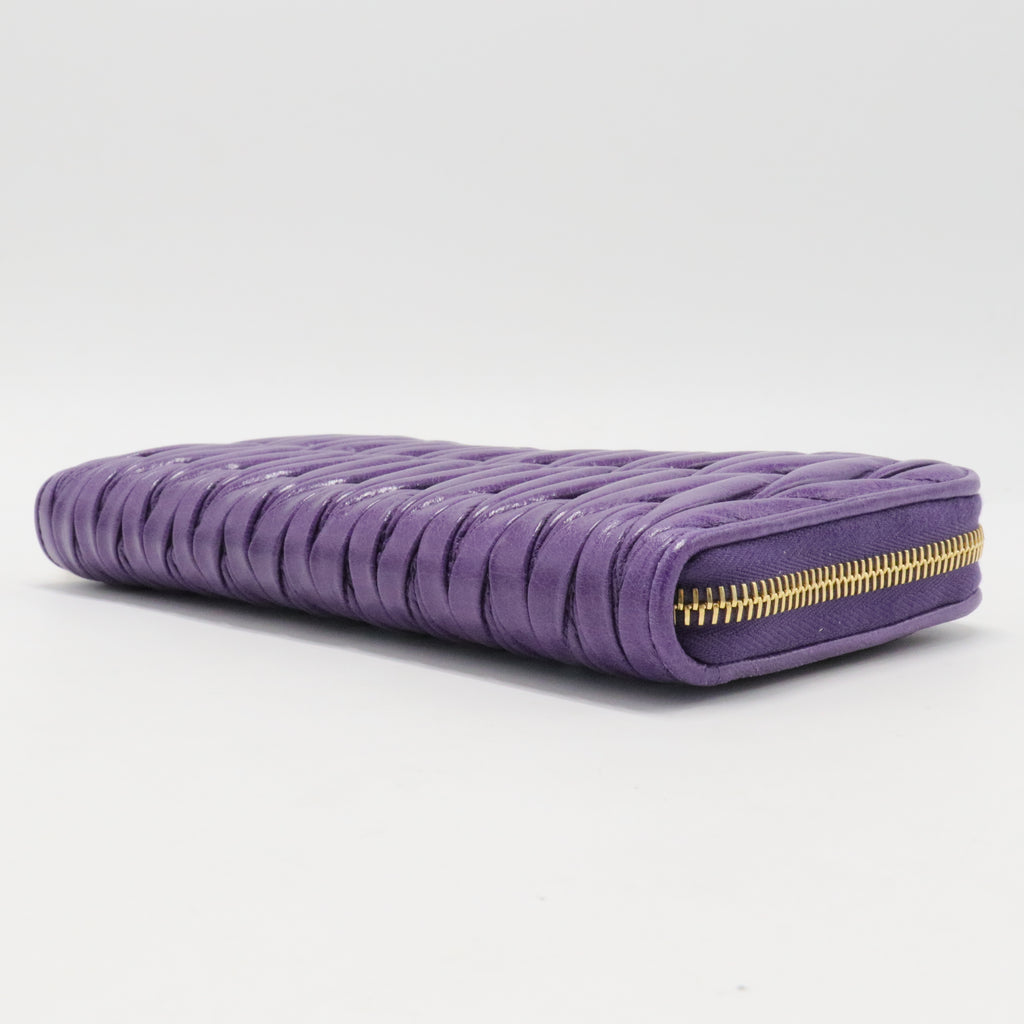 Miu Miu Long Wallet in Purple Leather