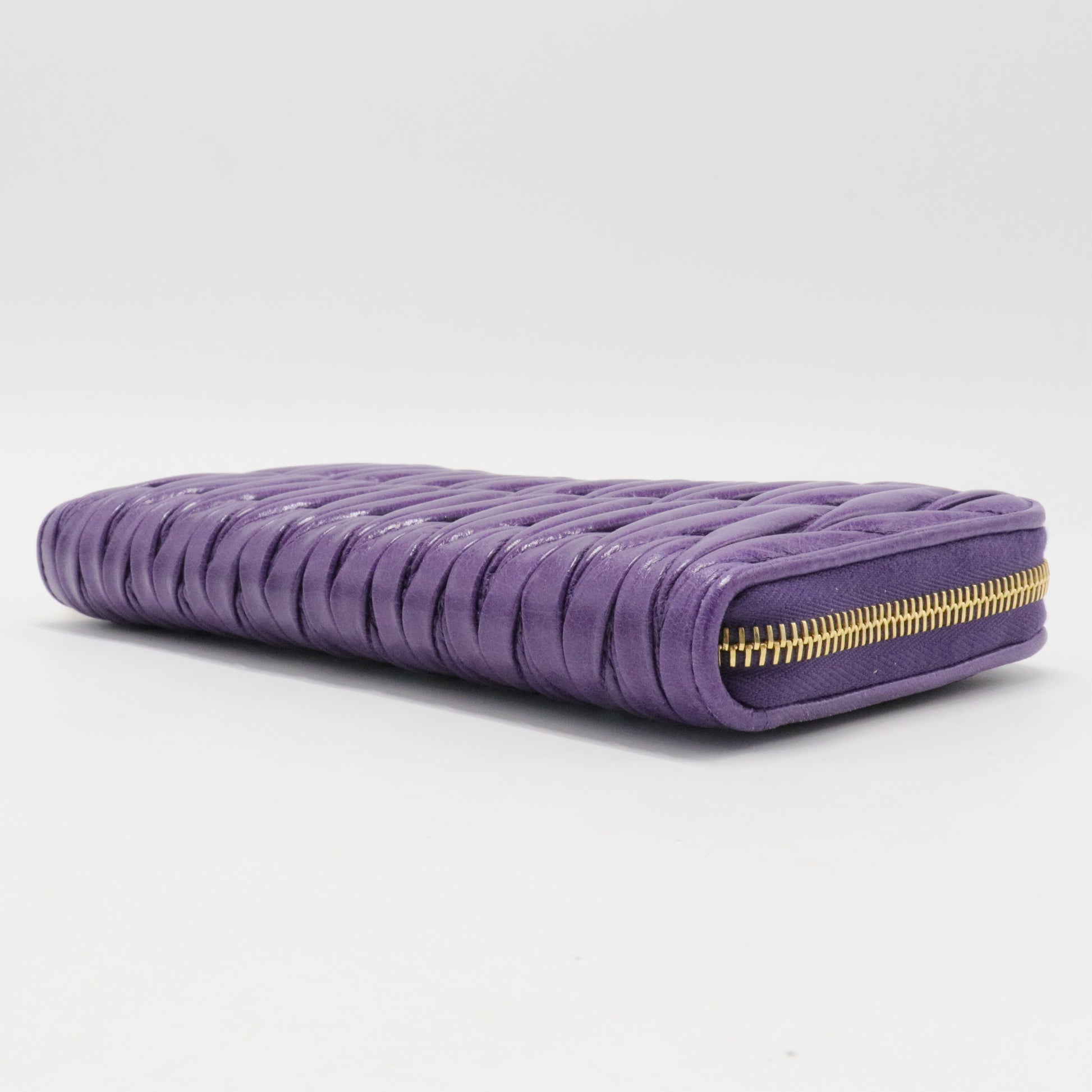 Miu Miu Long Wallet in Purple Leather
