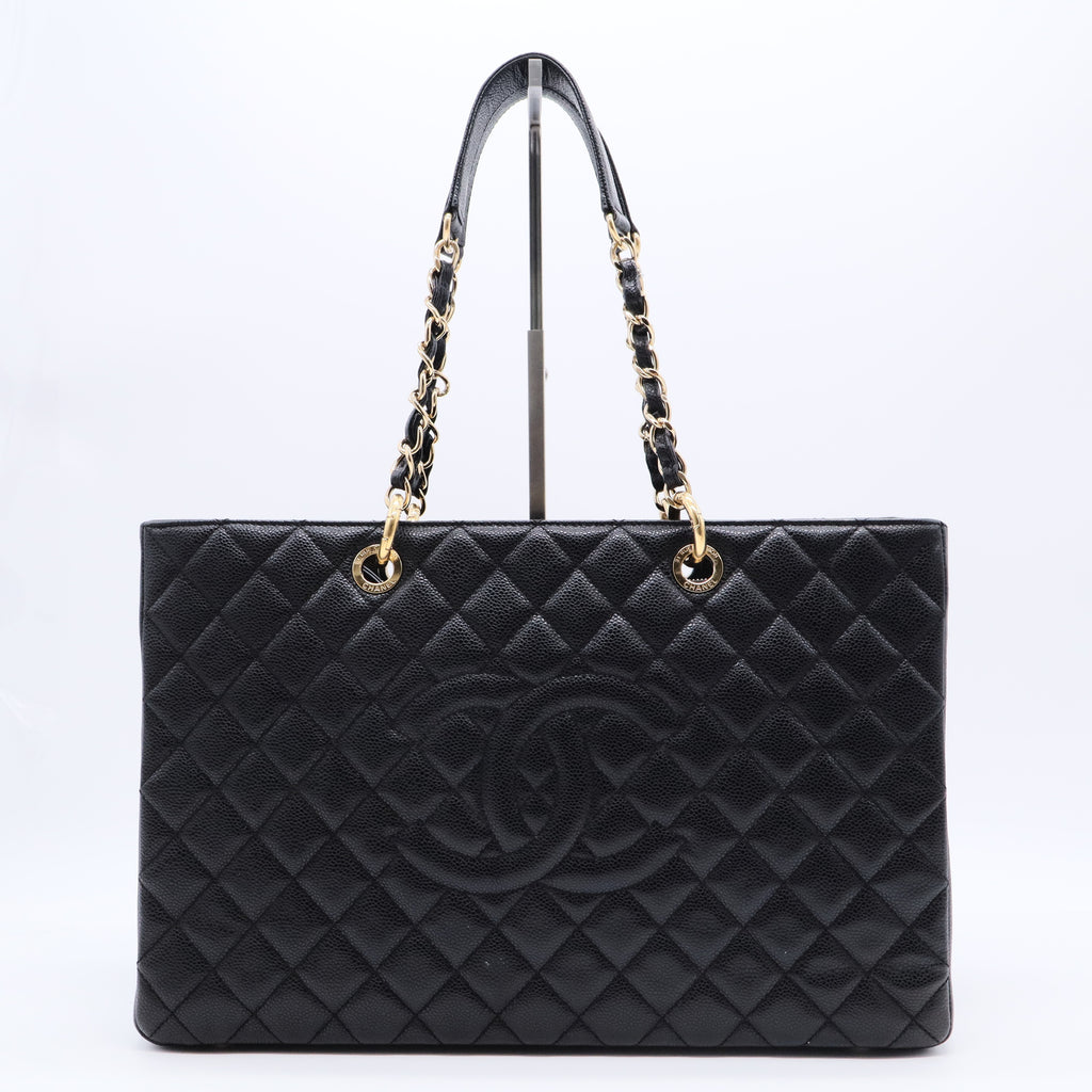 Caviar Quilted Grand Shopping Tote GST Black twins