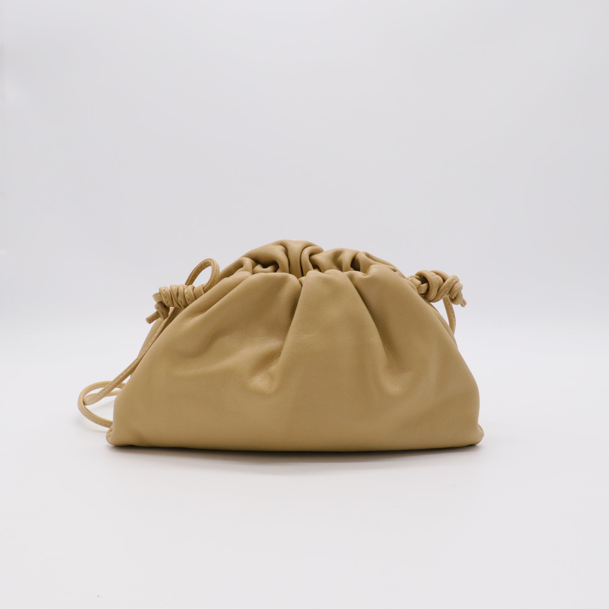 Leather Crossbody Bags The Pouch Drawstring Beige twins